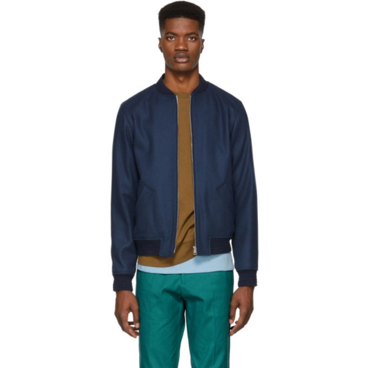 A.P.C. A.P.C Navy Gaston Bomber Jacket Grailed