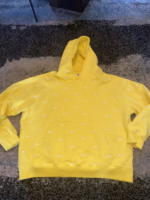 Nike Nike All Over Swoosh Logo Hoodie Yellow Grailed