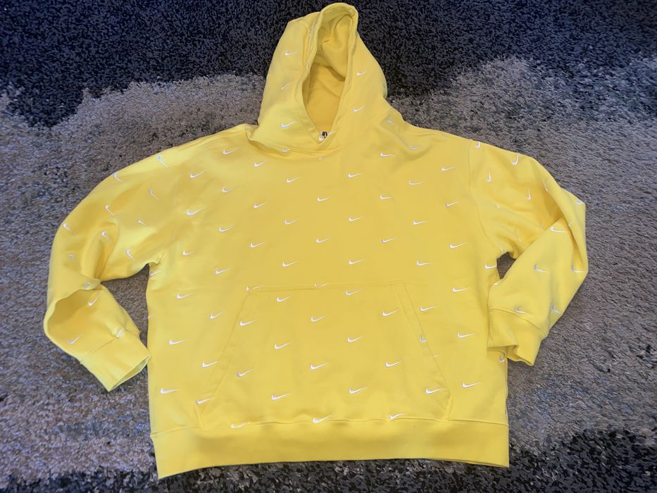 yellow nike swoosh hoodie