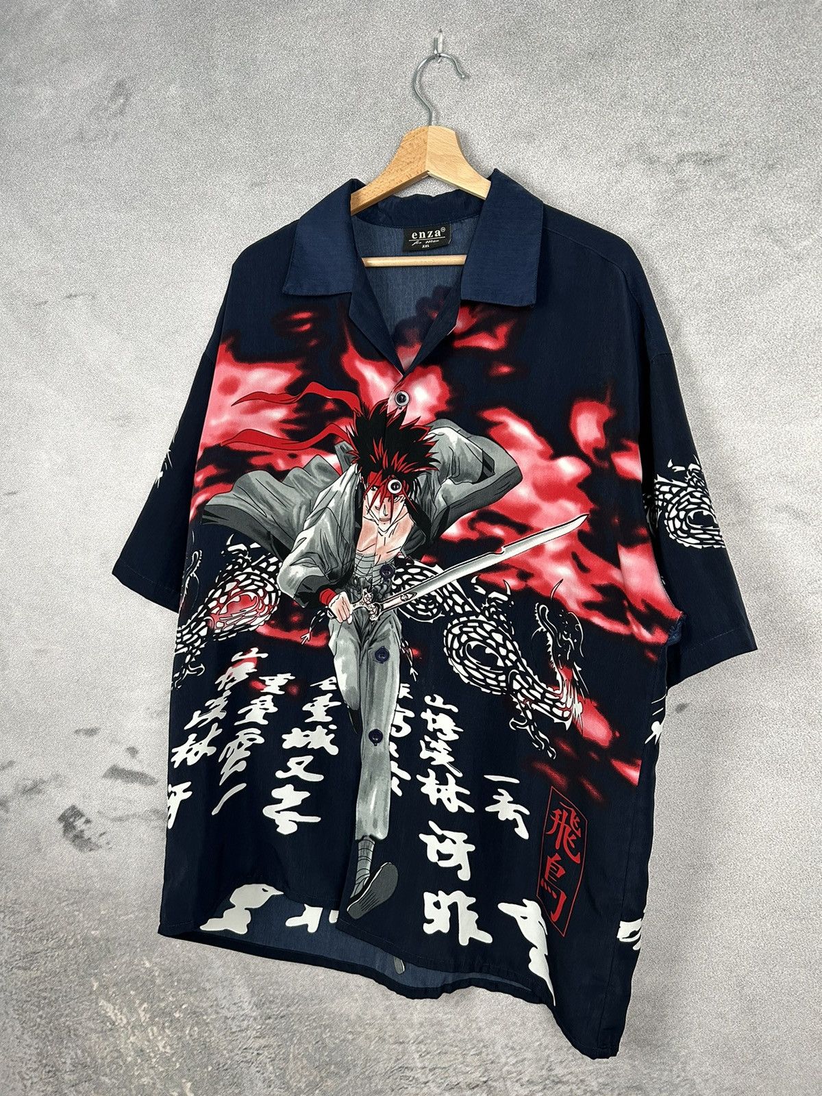 Japanese Brand Vintage Crazy Shirt Japanese Warrior AOP Full Print 90s Size US XXL / EU 58 / 5 - 2 Thumbnail