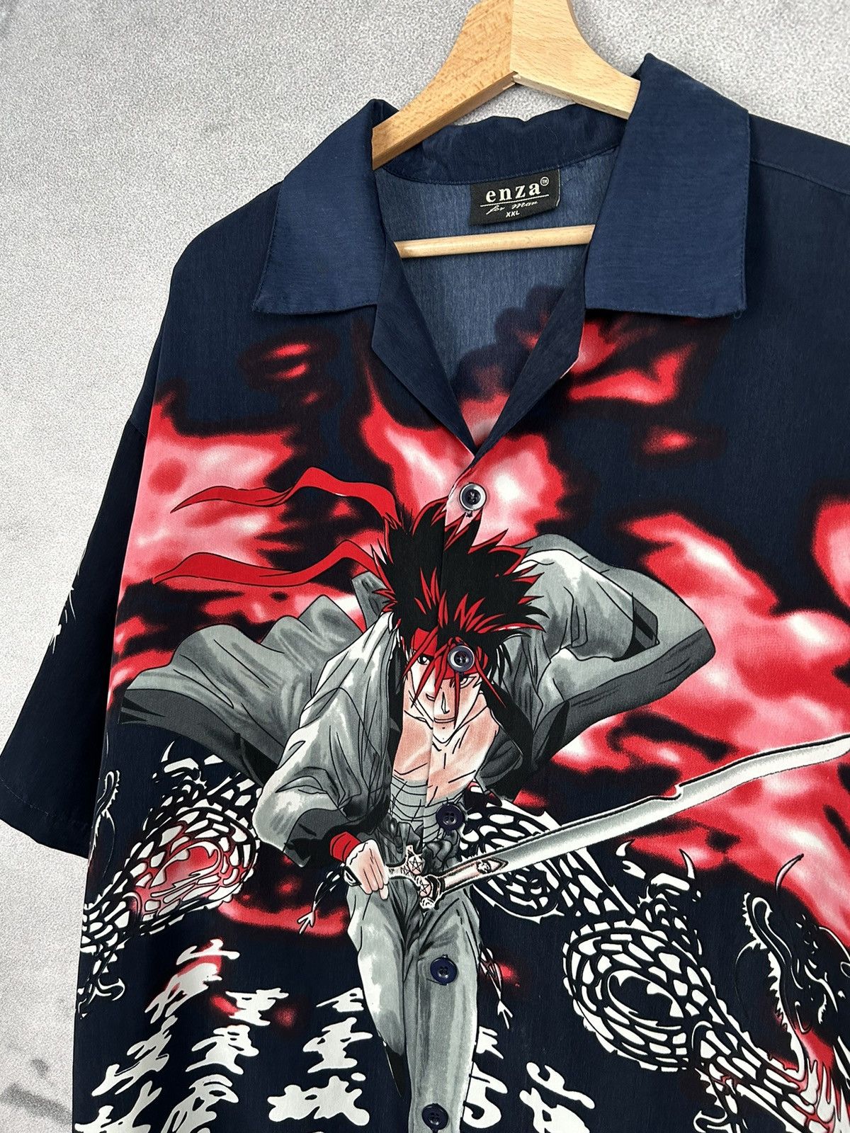 Japanese Brand Vintage Crazy Shirt Japanese Warrior AOP Full Print 90s Size US XXL / EU 58 / 5 - 3 Thumbnail