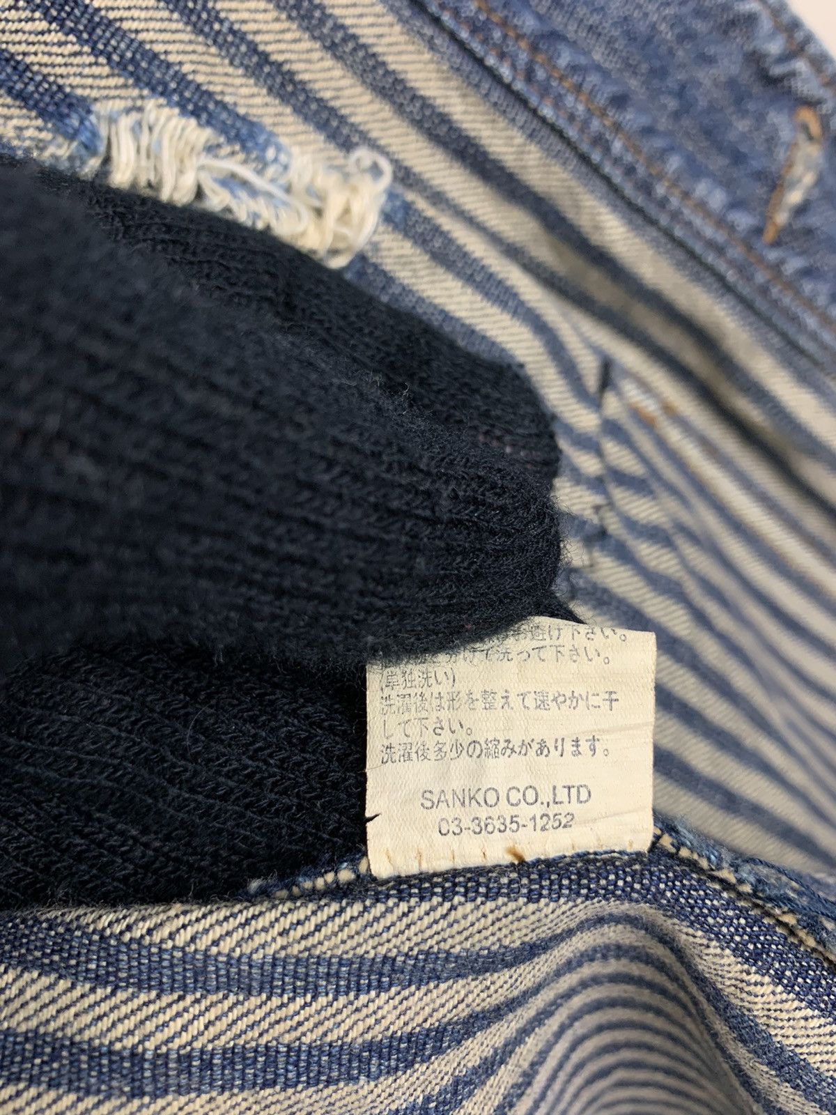 If Six Was Nine × Japanese Brand × Vintage Vintage Japanese Brand Thanx God Distressed Denim Jacket Size US L / EU 52-54 / 3 - 21 Thumbnail