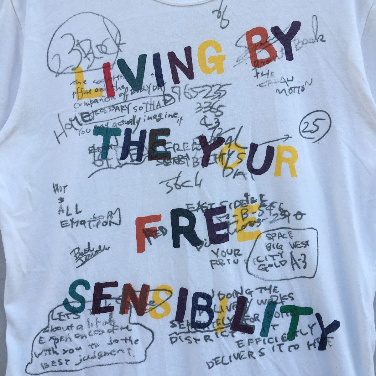 Beams Plus Rare‼️Vintage 90s Beams Heart Scribbled Graphic Tees Size US L / EU 52-54 / 3 - 8 Thumbnail