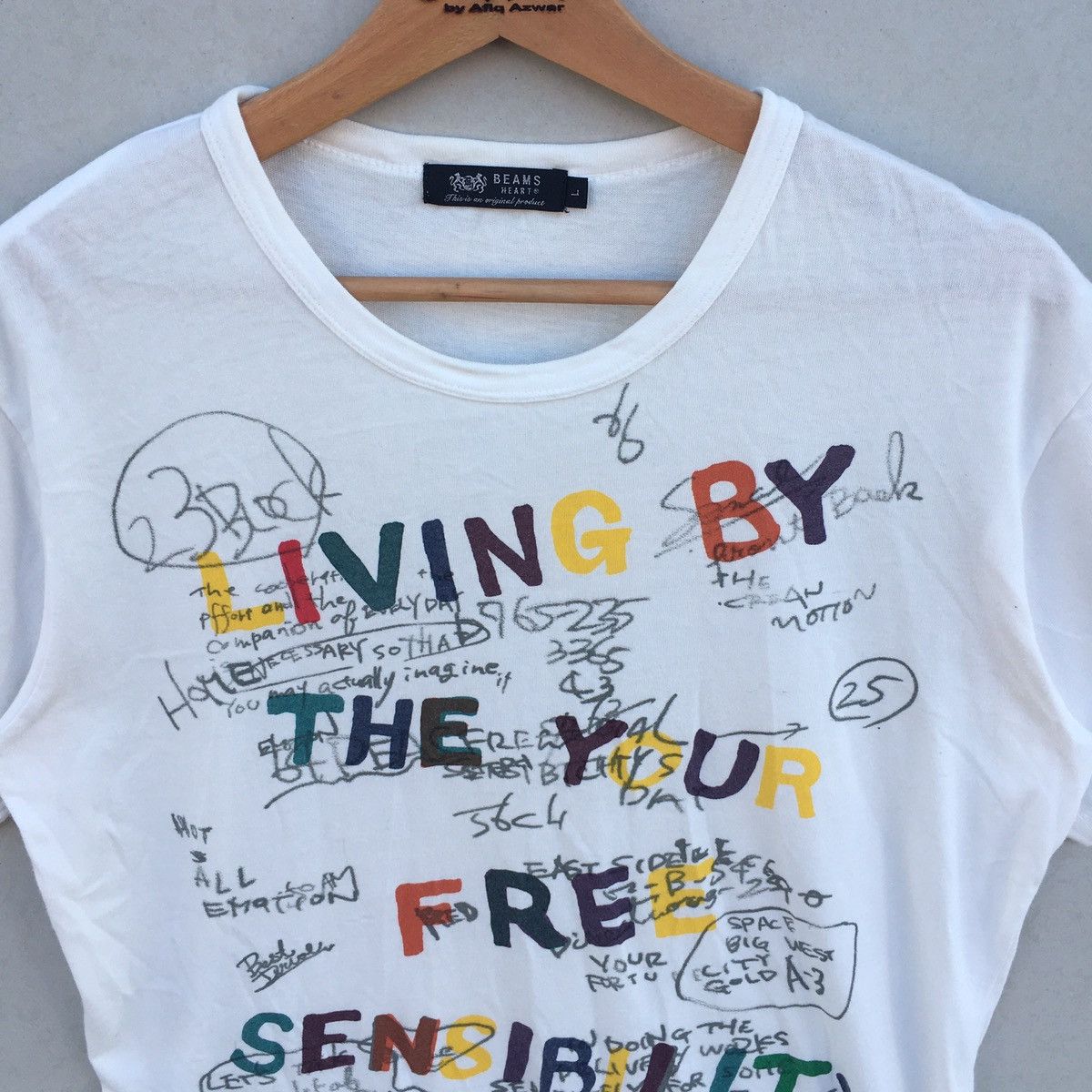 Beams Plus Rare‼️Vintage 90s Beams Heart Scribbled Graphic Tees Size US L / EU 52-54 / 3 - 2 Thumbnail