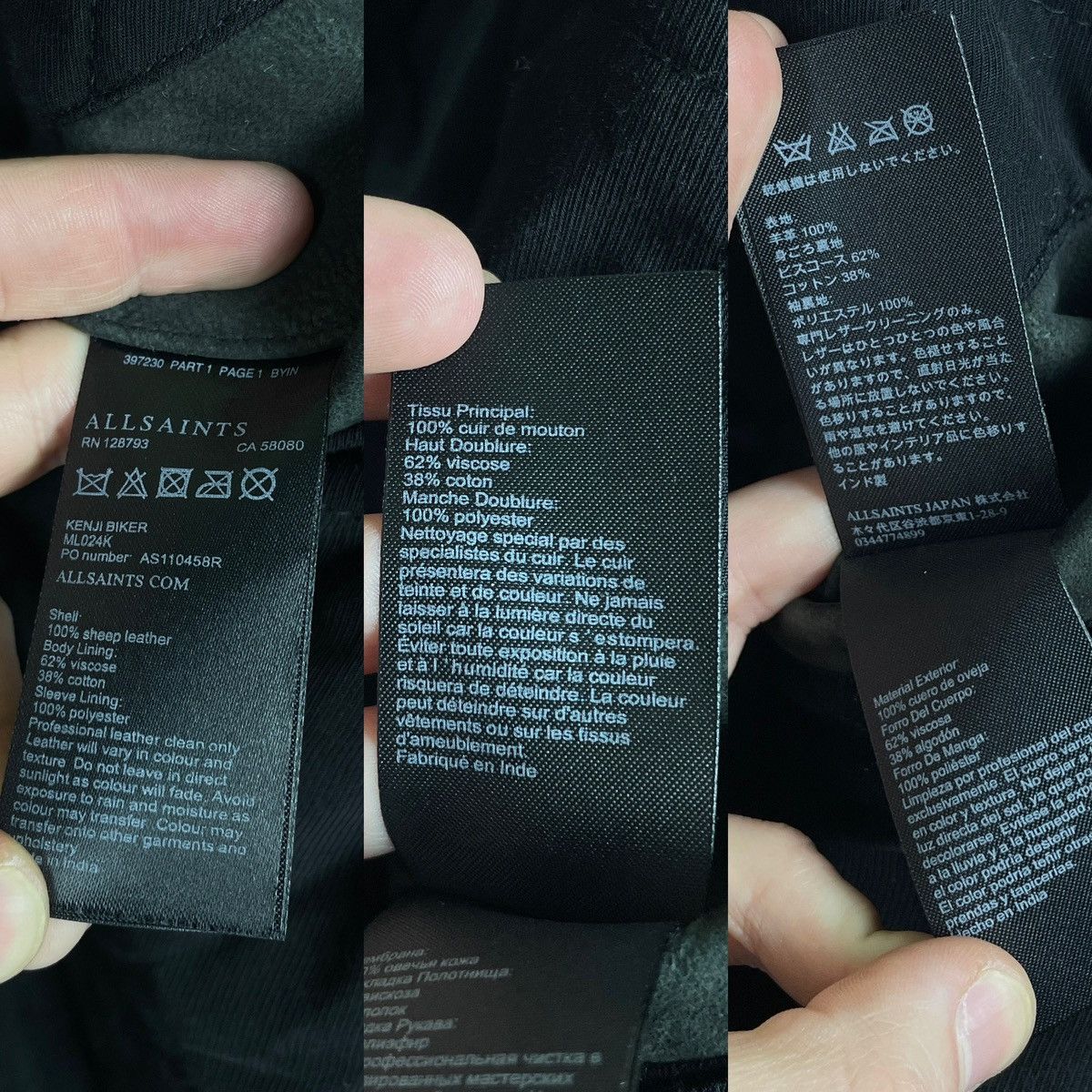 Allsaints AllSaints Kenji Biker Sheep Leather Jacket Size US M / EU 48-50 / 2 - 14 Thumbnail