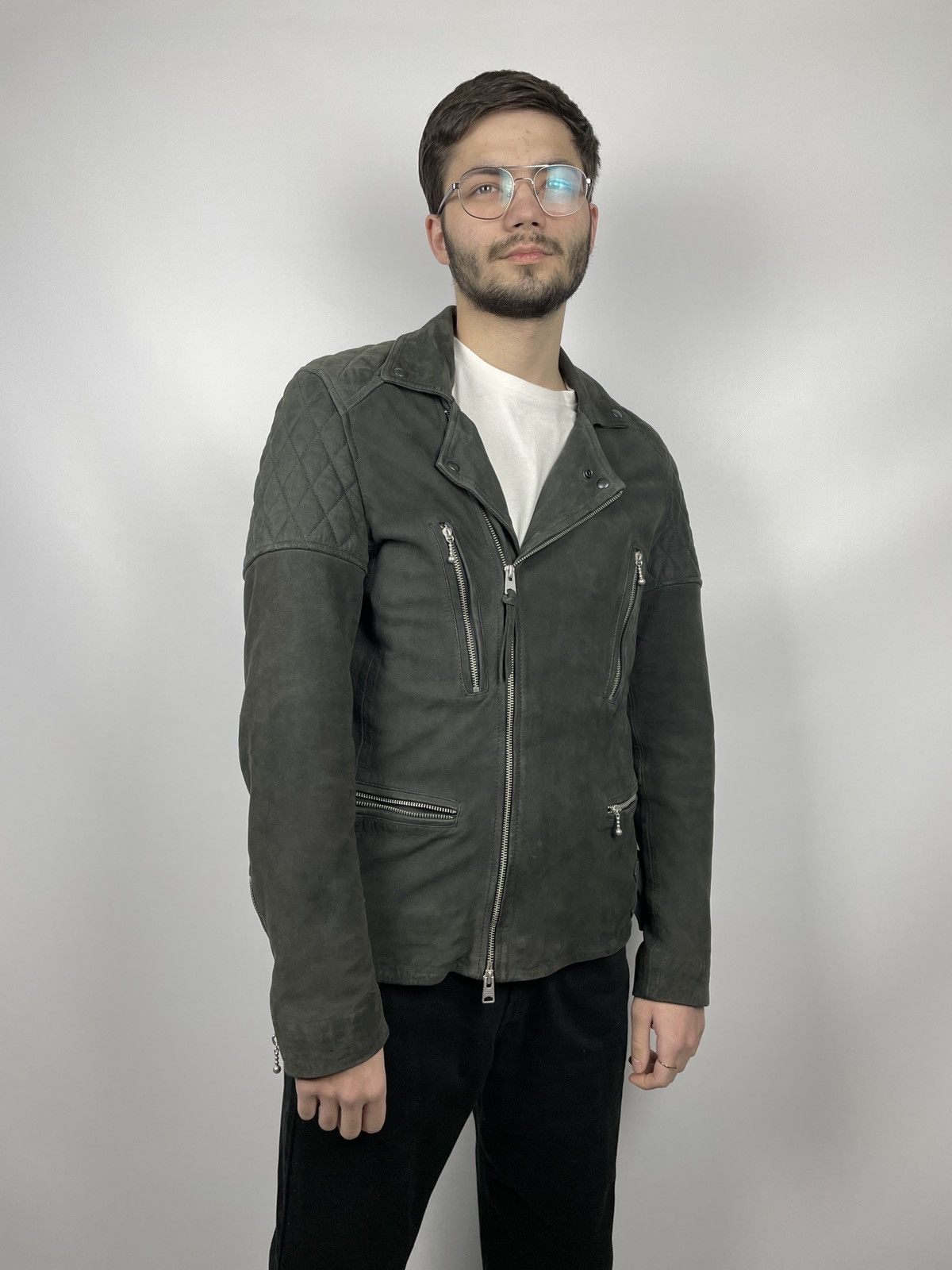 Allsaints AllSaints Kenji Biker Sheep Leather Jacket Size US M / EU 48-50 / 2 - 1 Thumbnail