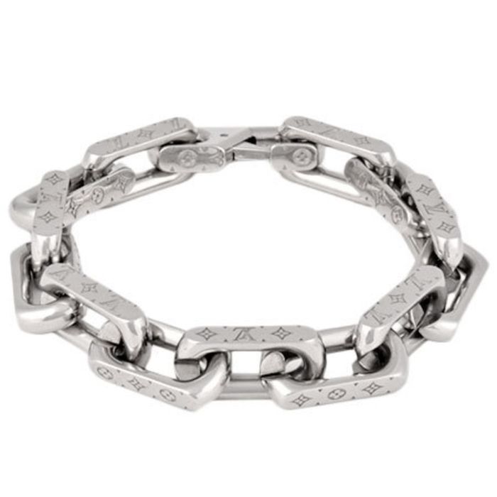 Louis Vuitton M00309 Monogram Chain Bracelet , Silver, One Size