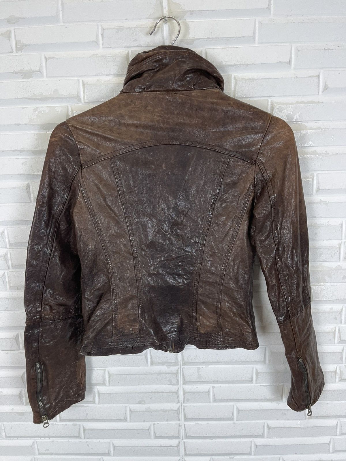14th Addiction × Japanese Brand CROP LEATHER JACKET INSPIRED 14th ADDICTION LGB STYLE Size US XS / EU 42 / 0 - 5 Thumbnail