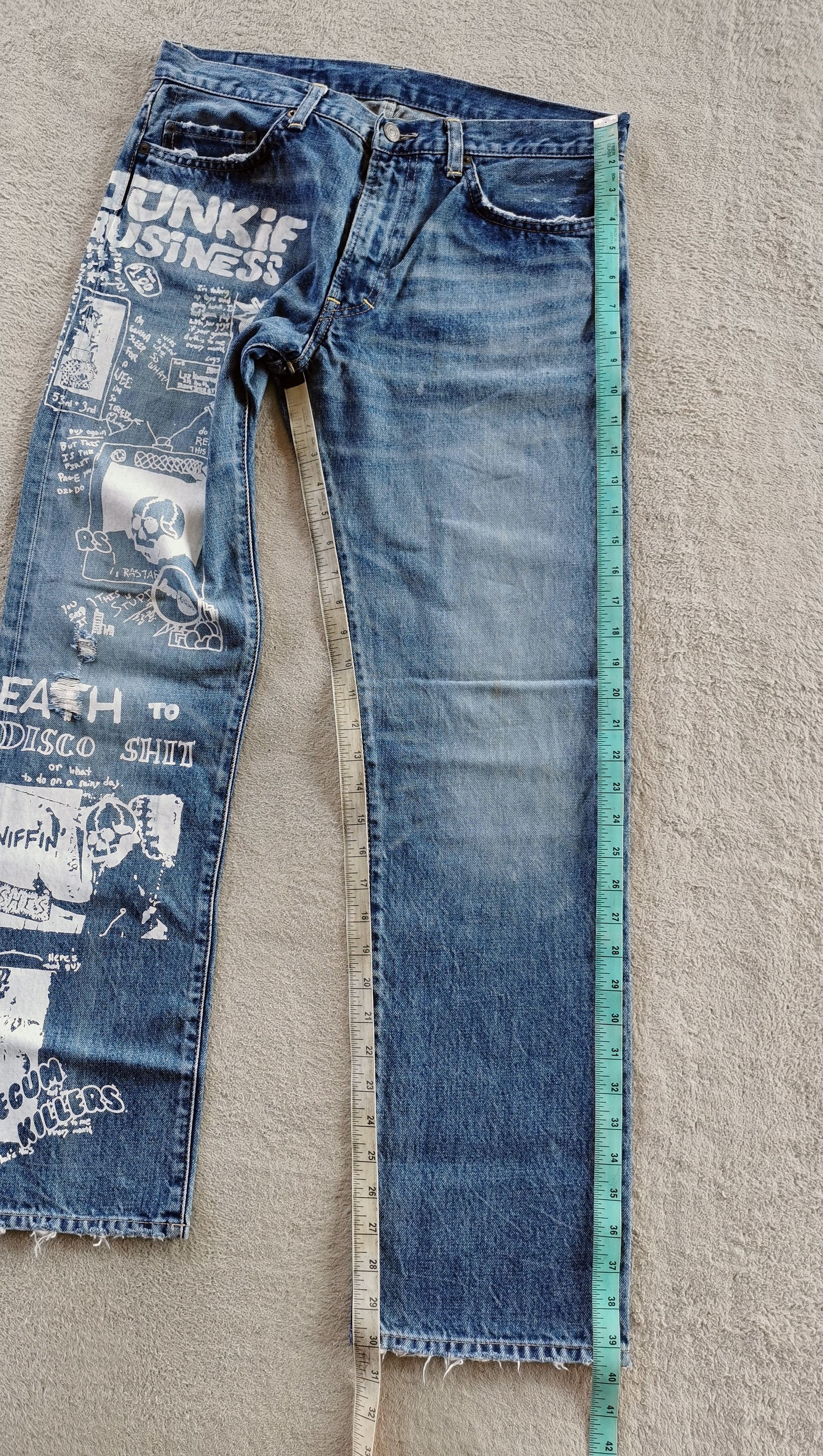 Japanese Brand RNA Inc Japan Junkie Business Paint Art Jeans Size US 32 / EU 48 - 12 Thumbnail