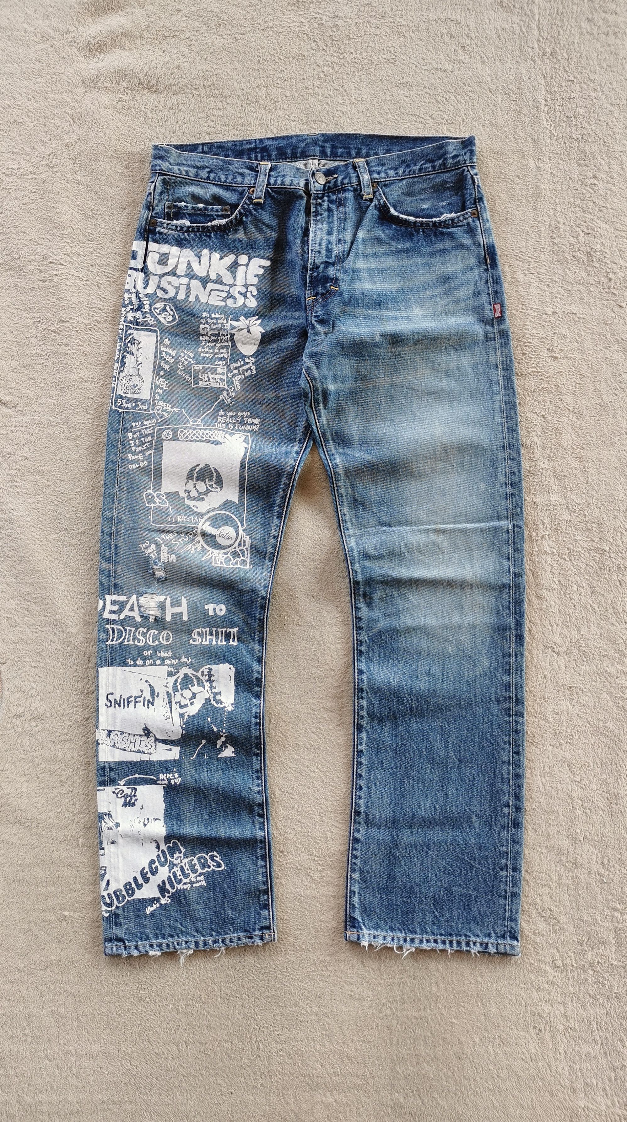 Japanese Brand RNA Inc Japan Junkie Business Paint Art Jeans Size US 32 / EU 48 - 5 Thumbnail