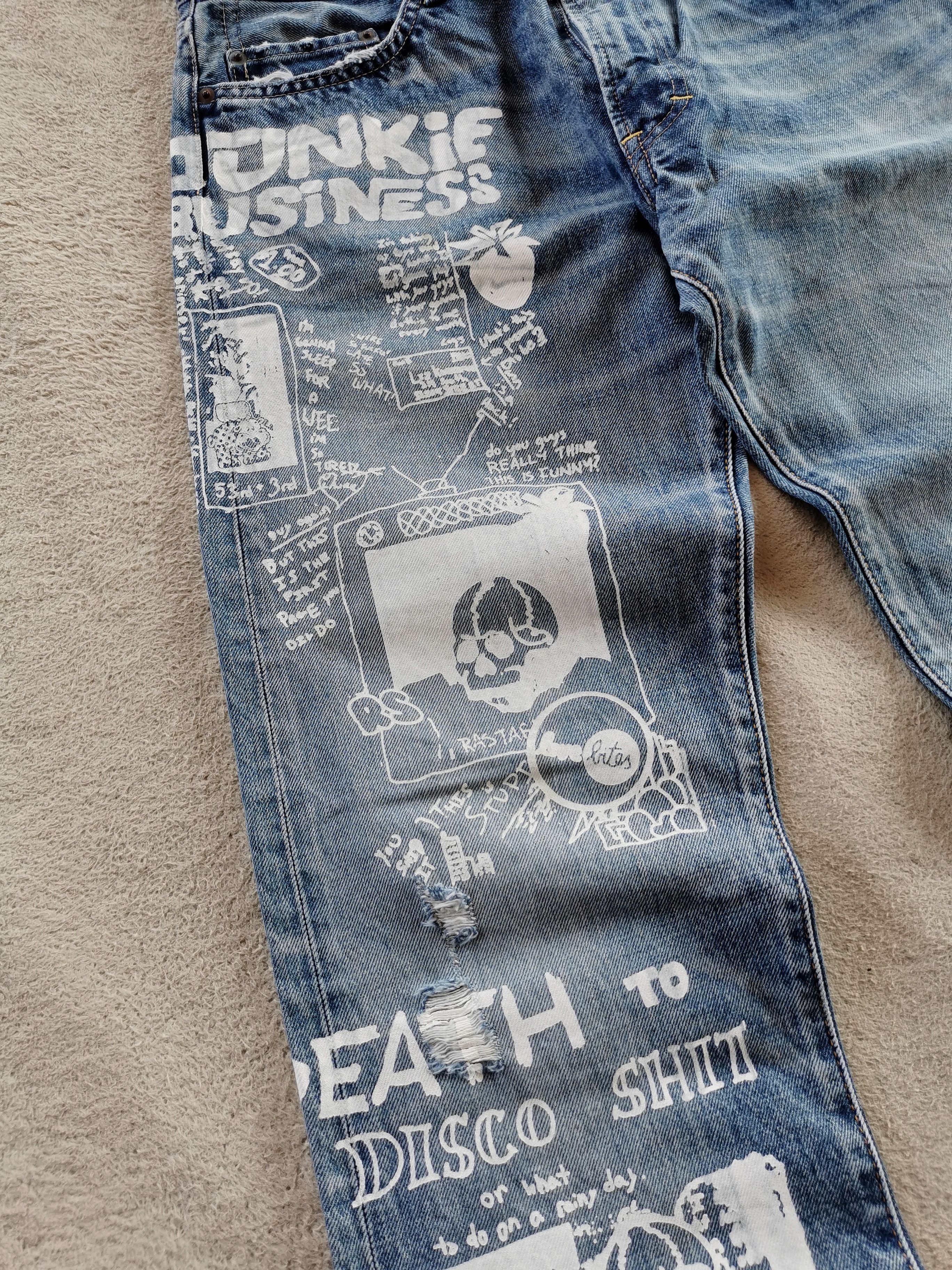 Japanese Brand RNA Inc Japan Junkie Business Paint Art Jeans Size US 32 / EU 48 - 2 Thumbnail