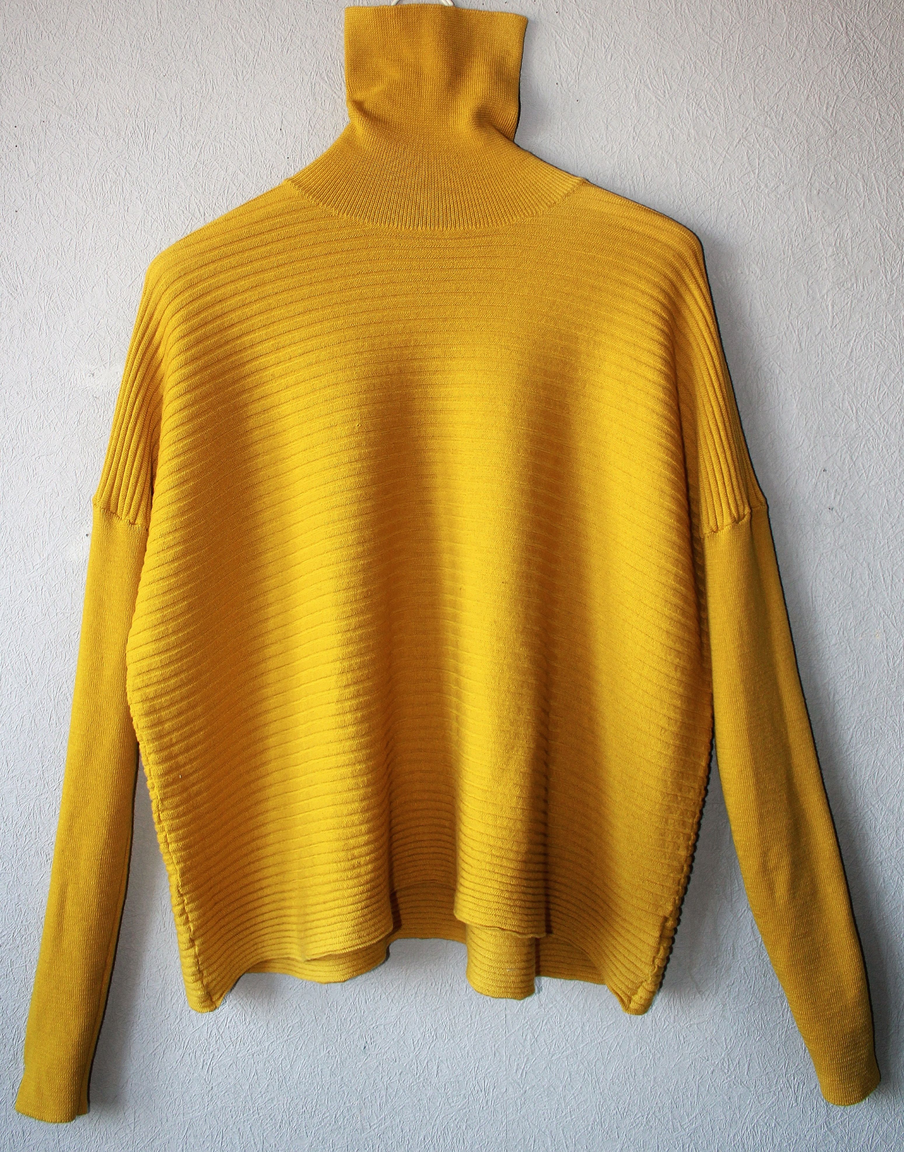 Jean Paul Gaultier Virgin Wool Mustard Wide Drop Shoulders Sweater Size L / US 10 / IT 46 - 7 Thumbnail