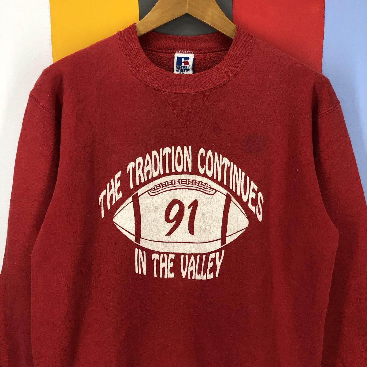Russell Athletic 90s Vintage RUSSELL RUGBY Crew Neck Sweatshirt #1063/AK Size US M / EU 48-50 / 2 - 2 Thumbnail