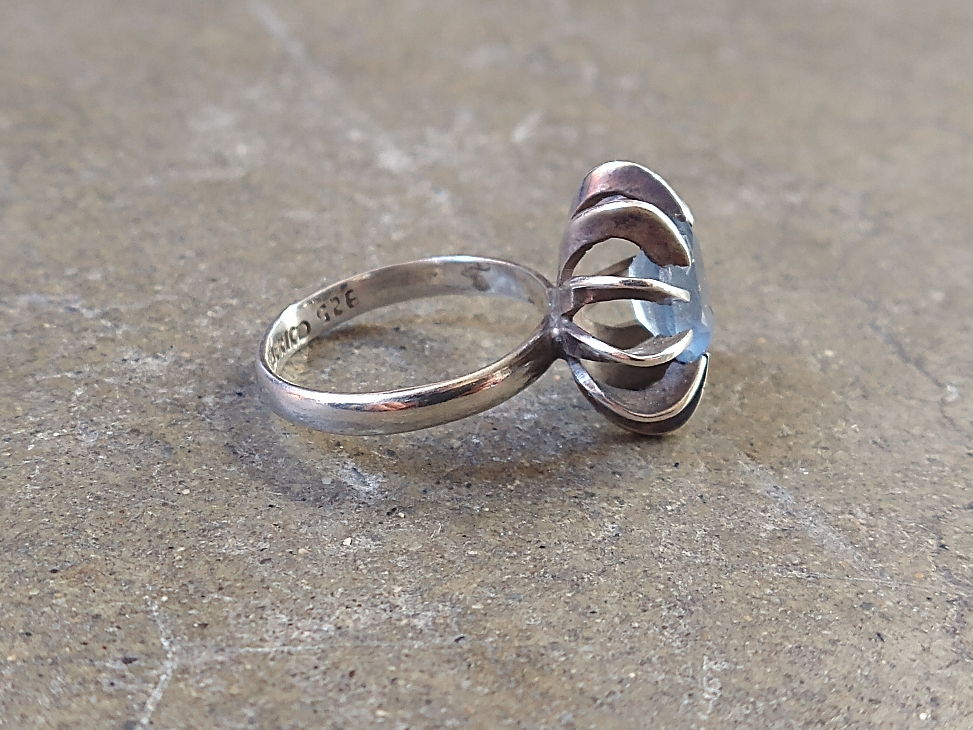 Jewelry × Sterling Silver × Vintage Vintage Sterling Silver Ring Size 7.5 Blue CZ Modern 3.9g Size ONE SIZE - 6 Thumbnail