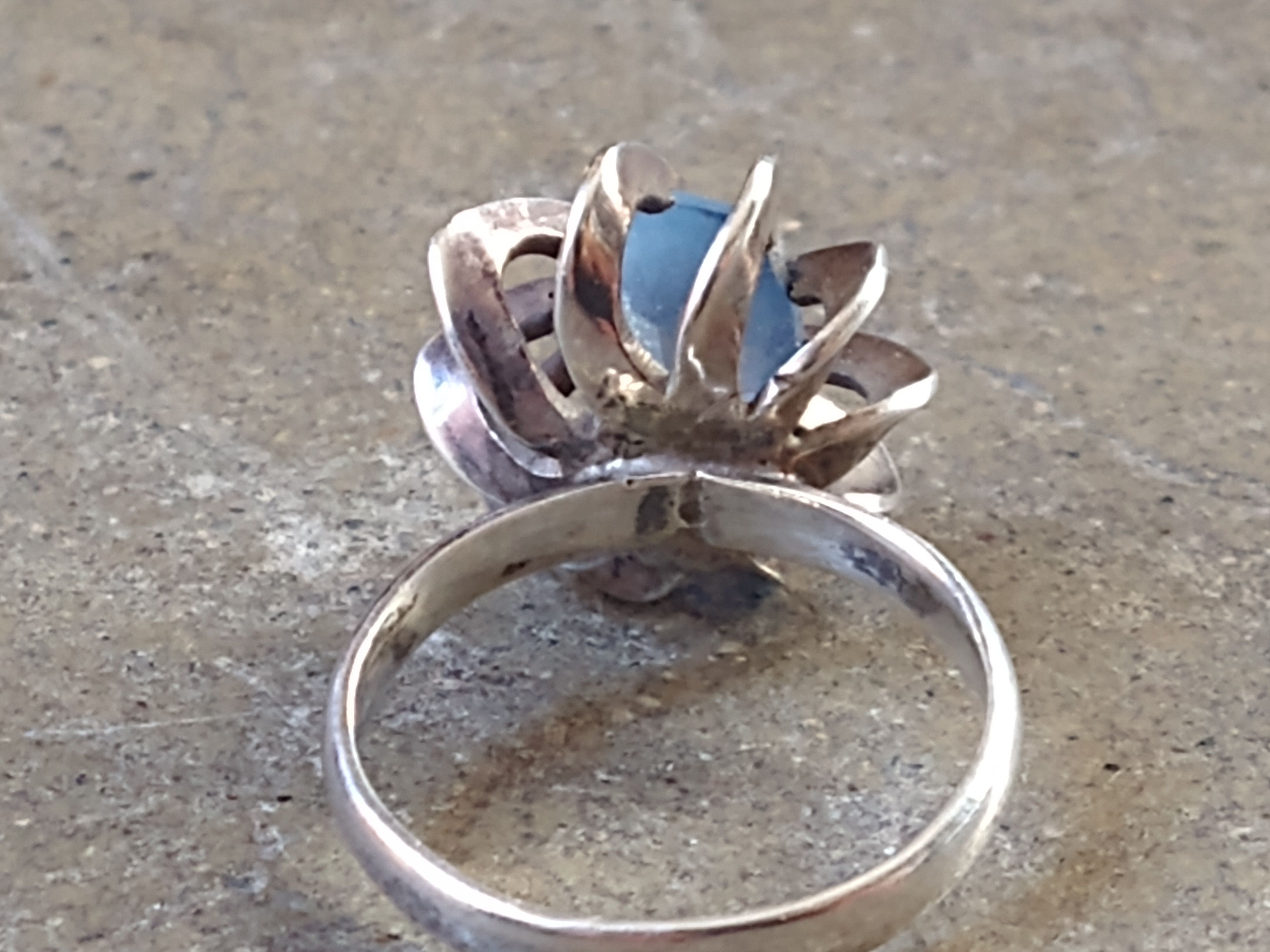 Jewelry × Sterling Silver × Vintage Vintage Sterling Silver Ring Size 7.5 Blue CZ Modern 3.9g Size ONE SIZE - 10 Thumbnail