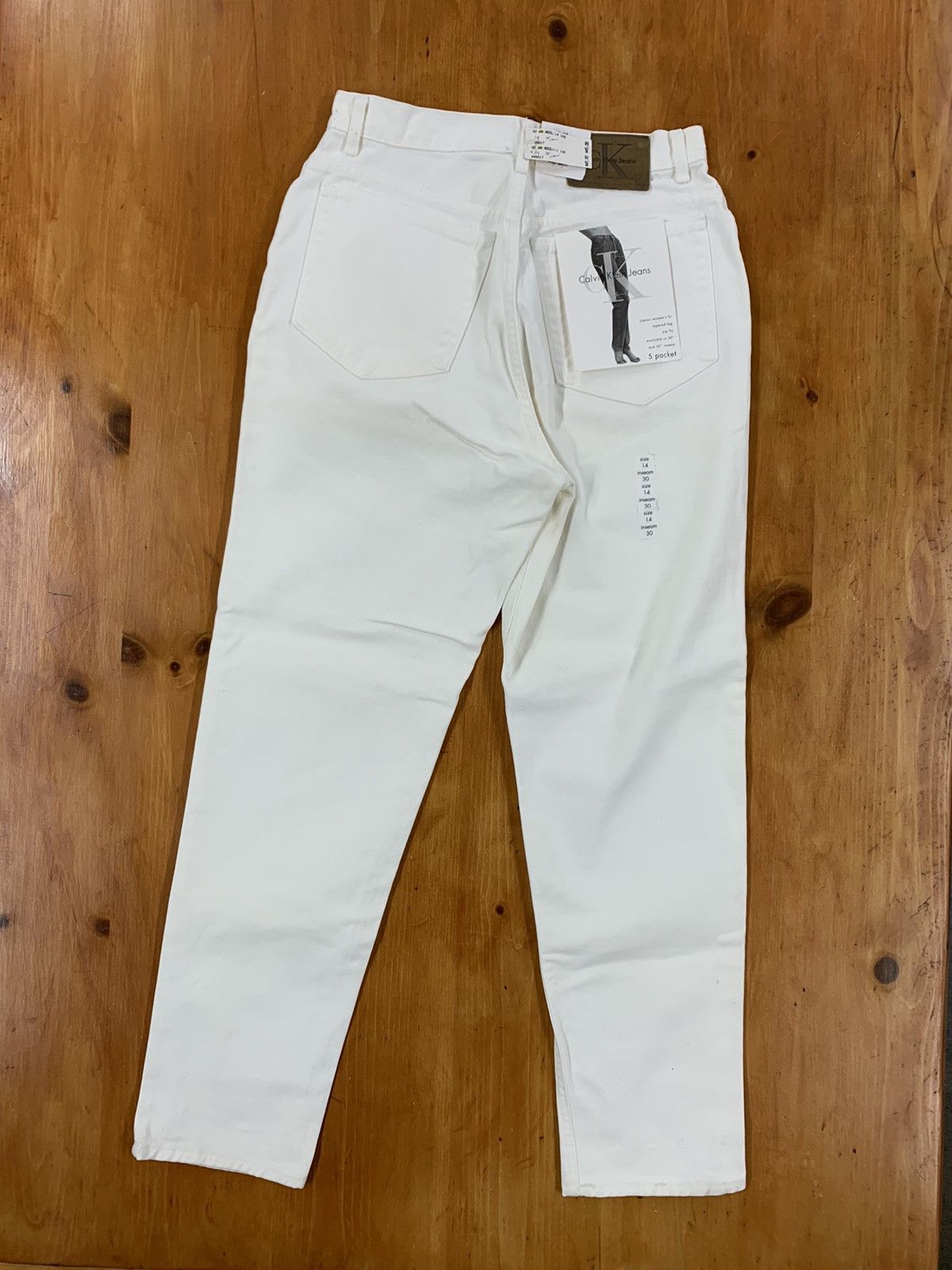 Calvin Klein Vintage 1999s Calvin Klein White Jeans Size 14 Grailed