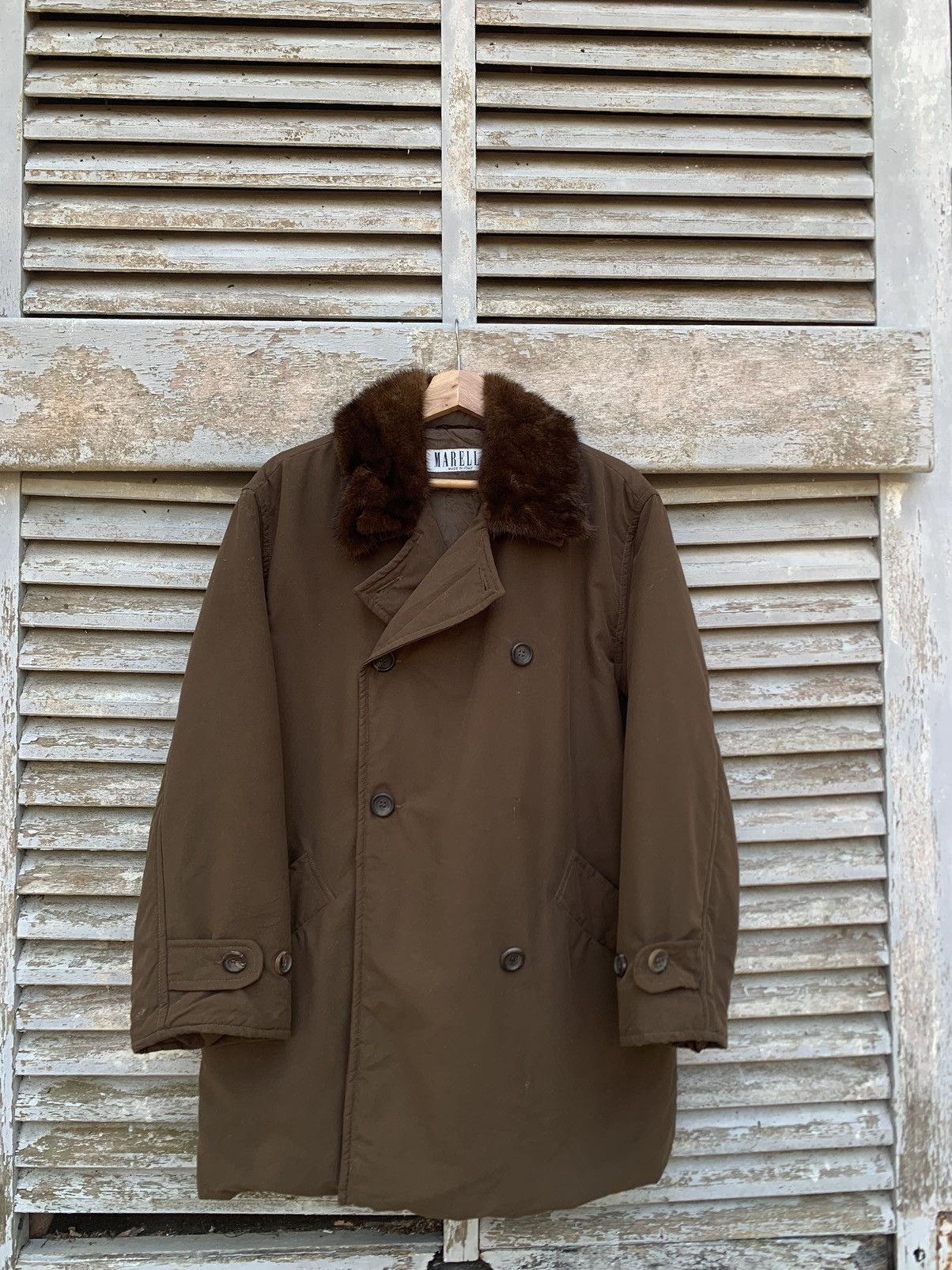 Vintage MARELLA Double Breasted Fur Collar Jacket Made In ITALY Size US L / EU 52-54 / 3 - 2 Thumbnail