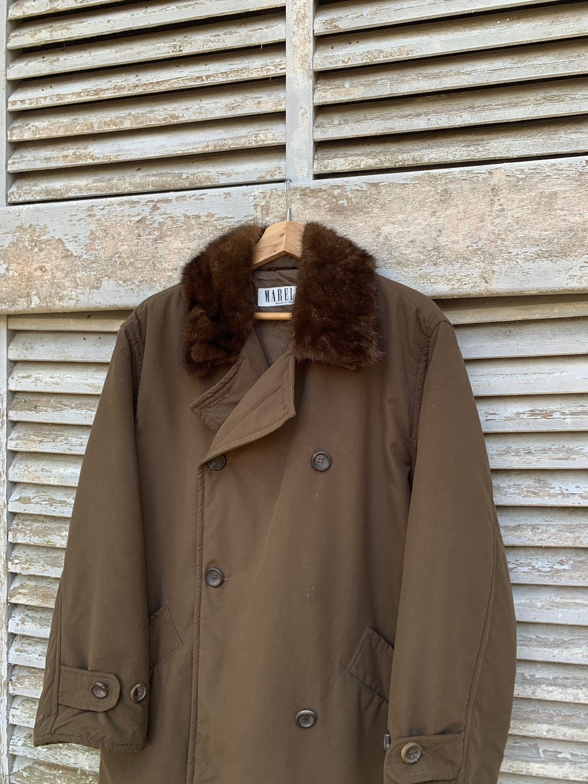 Vintage MARELLA Double Breasted Fur Collar Jacket Made In ITALY Size US L / EU 52-54 / 3 - 5 Thumbnail