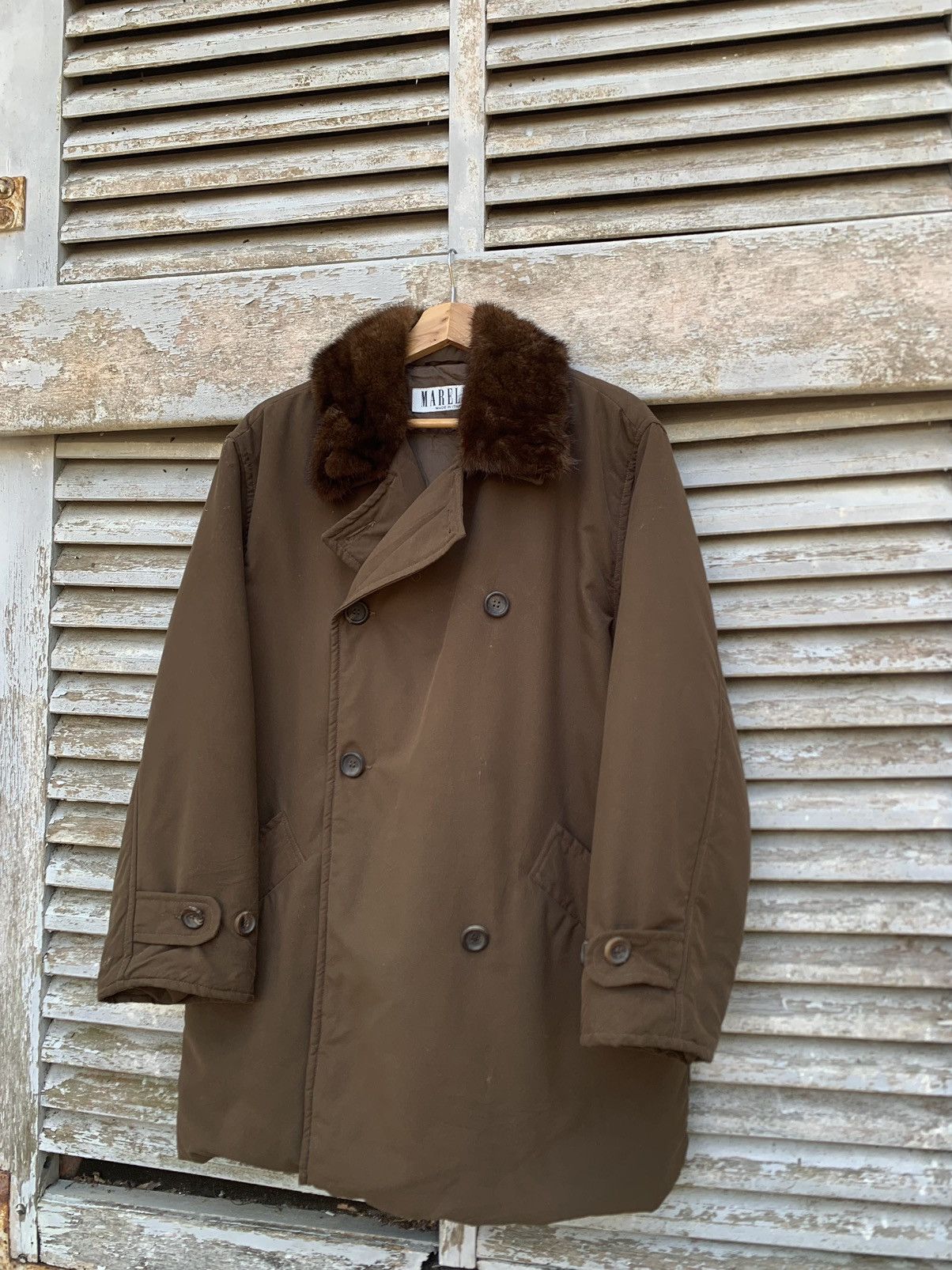 Vintage MARELLA Double Breasted Fur Collar Jacket Made In ITALY Size US L / EU 52-54 / 3 - 1 Thumbnail