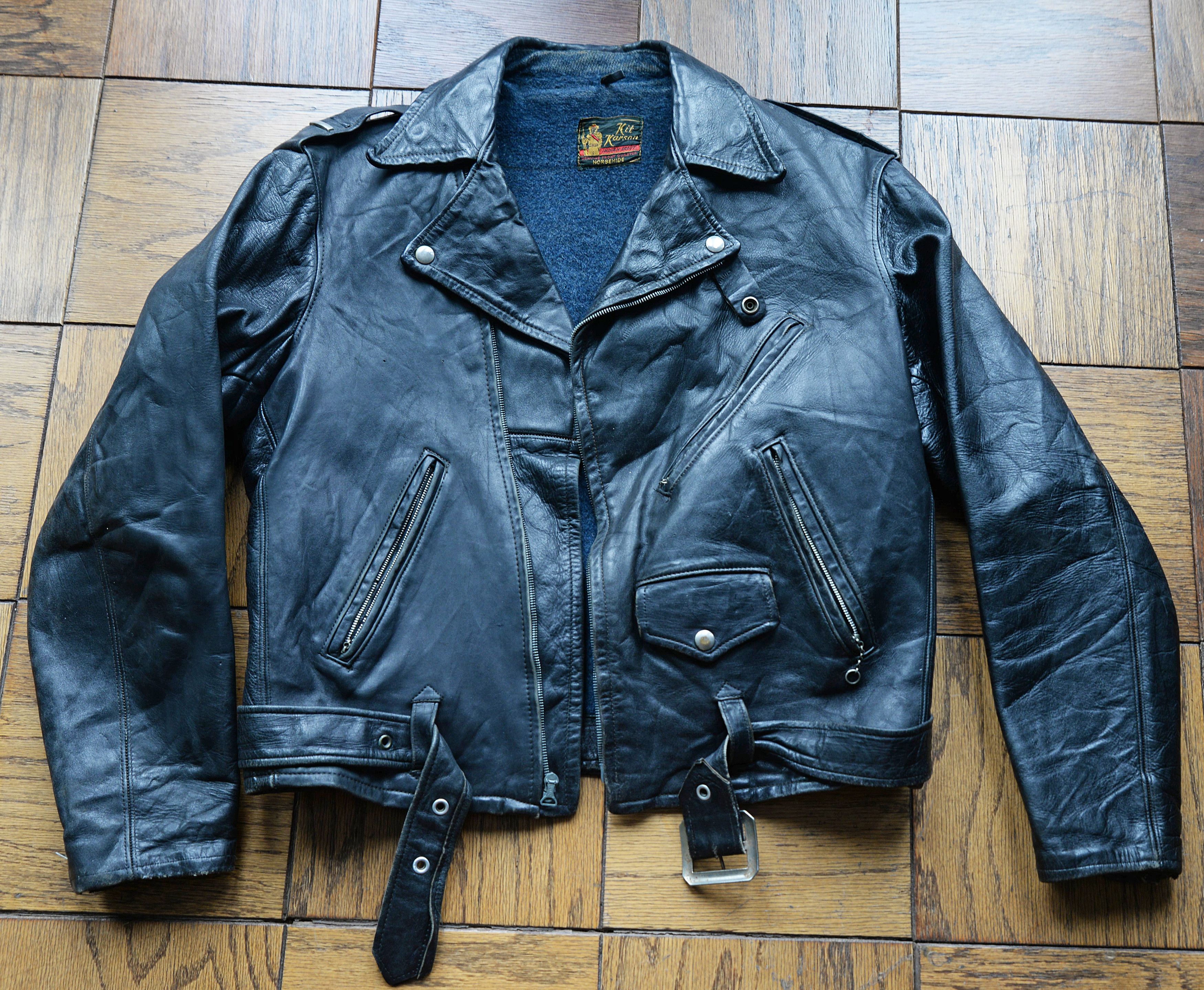 1940s Men's Kit Karson Indian Scout Leather Motorcycle Jacket
