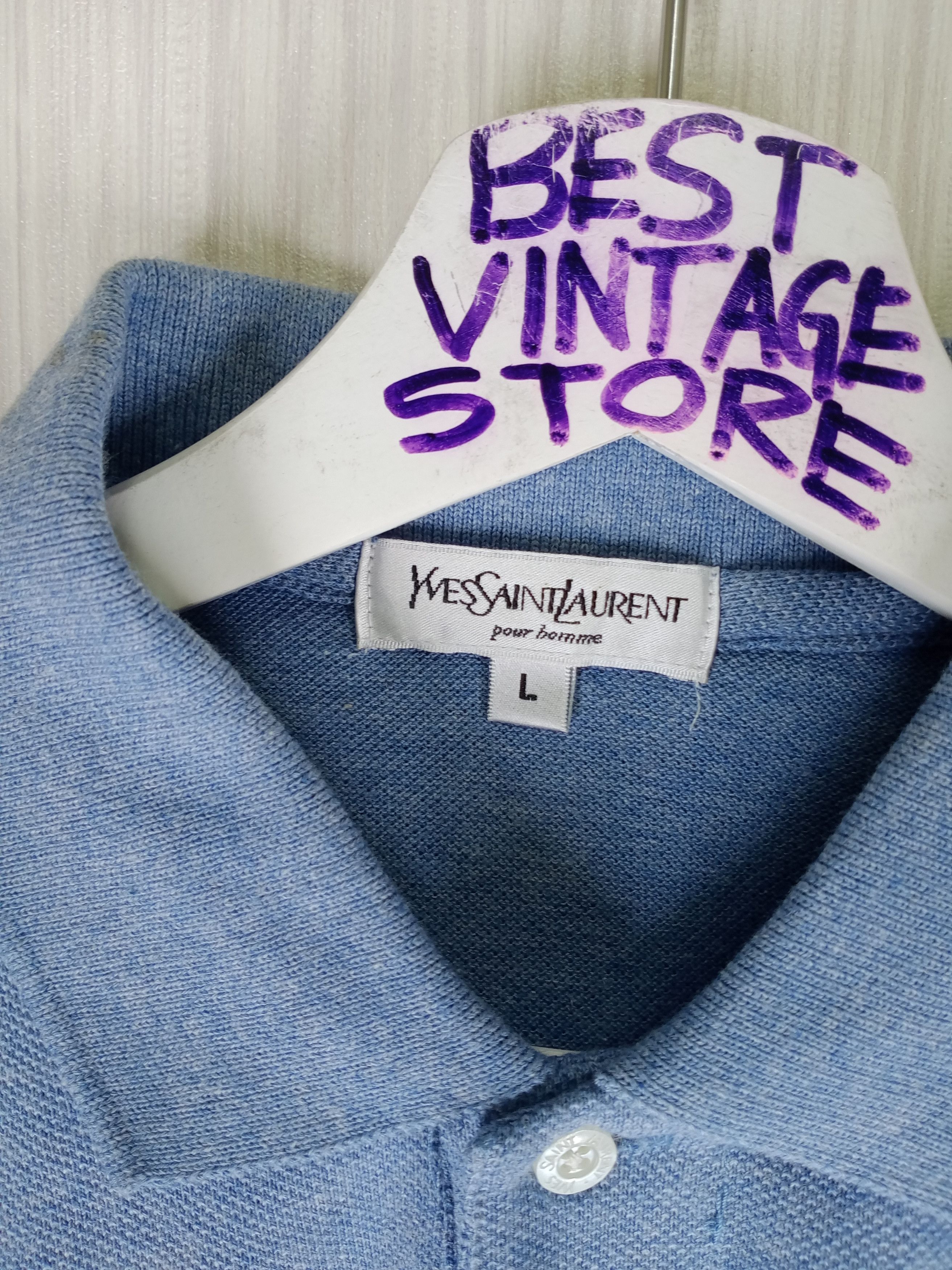 Yves Saint Laurent Vintage Yves Saint Laurent YSL Polo Shirt Size US L / EU 52-54 / 3 - 3 Thumbnail