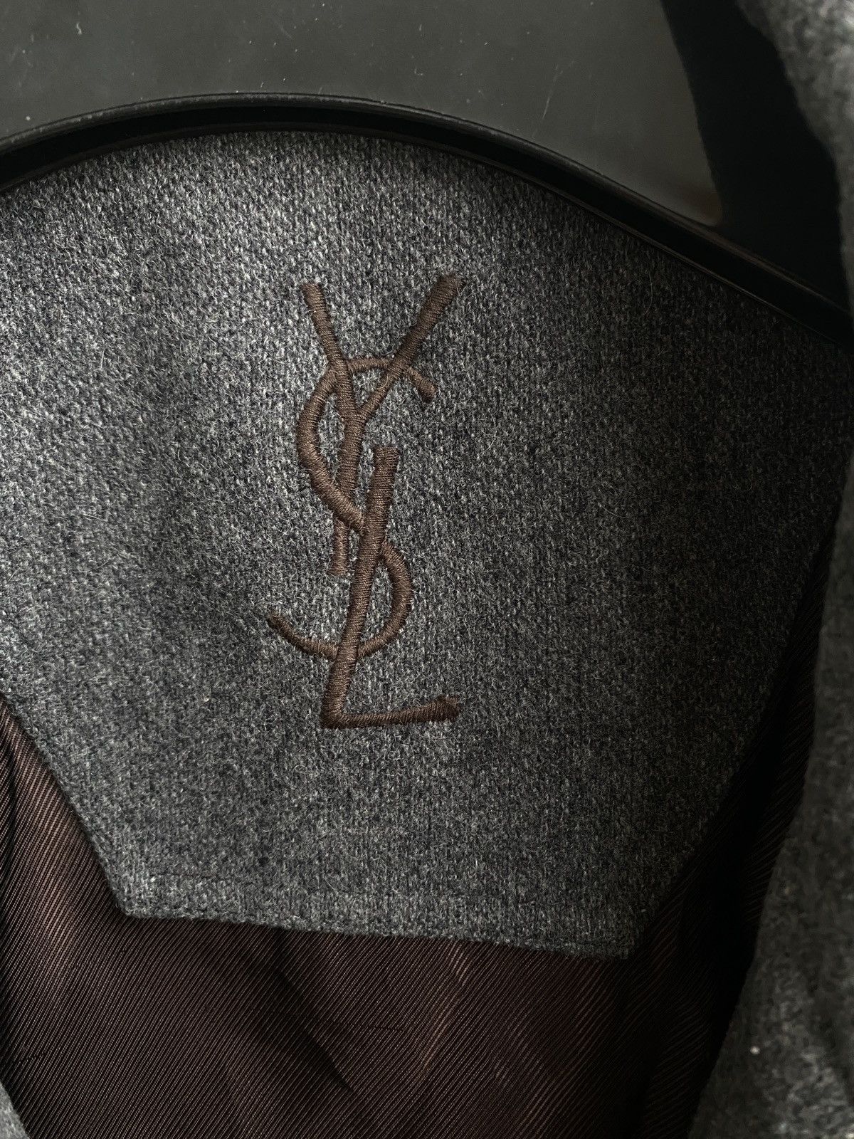 Yves Saint Laurent Wool YSL Coat Soft Peacock Jacket Size US L / EU 52-54 / 3 - 2 Thumbnail