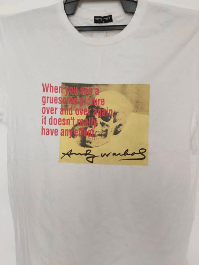 Andy Warhol Vintage ANDY WARHOL Pop Art Skull Bones Gruesome Picture Size US XL / EU 56 / 4 - 2 Thumbnail