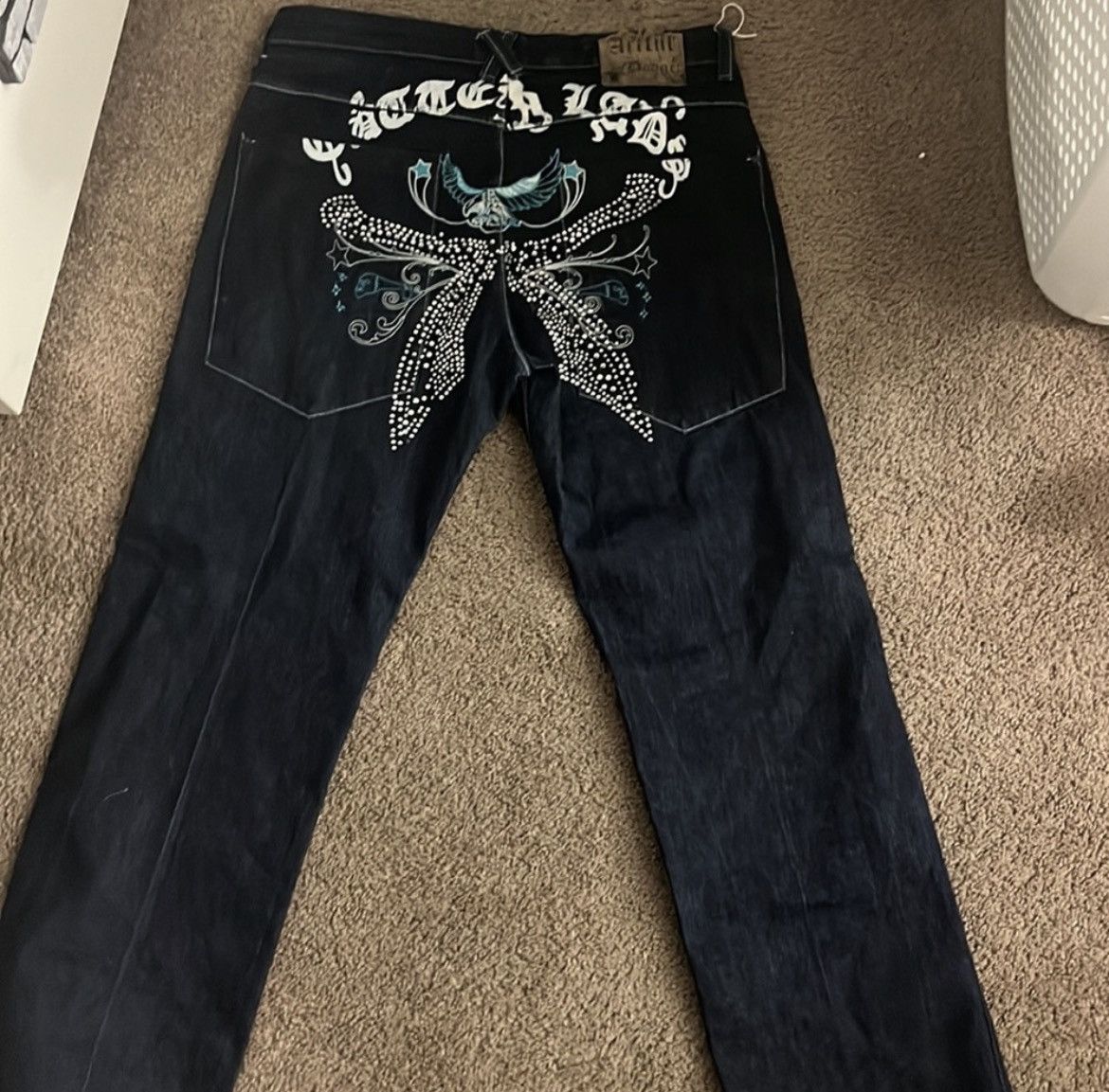Artful dodger Swarovski embroidered jeans