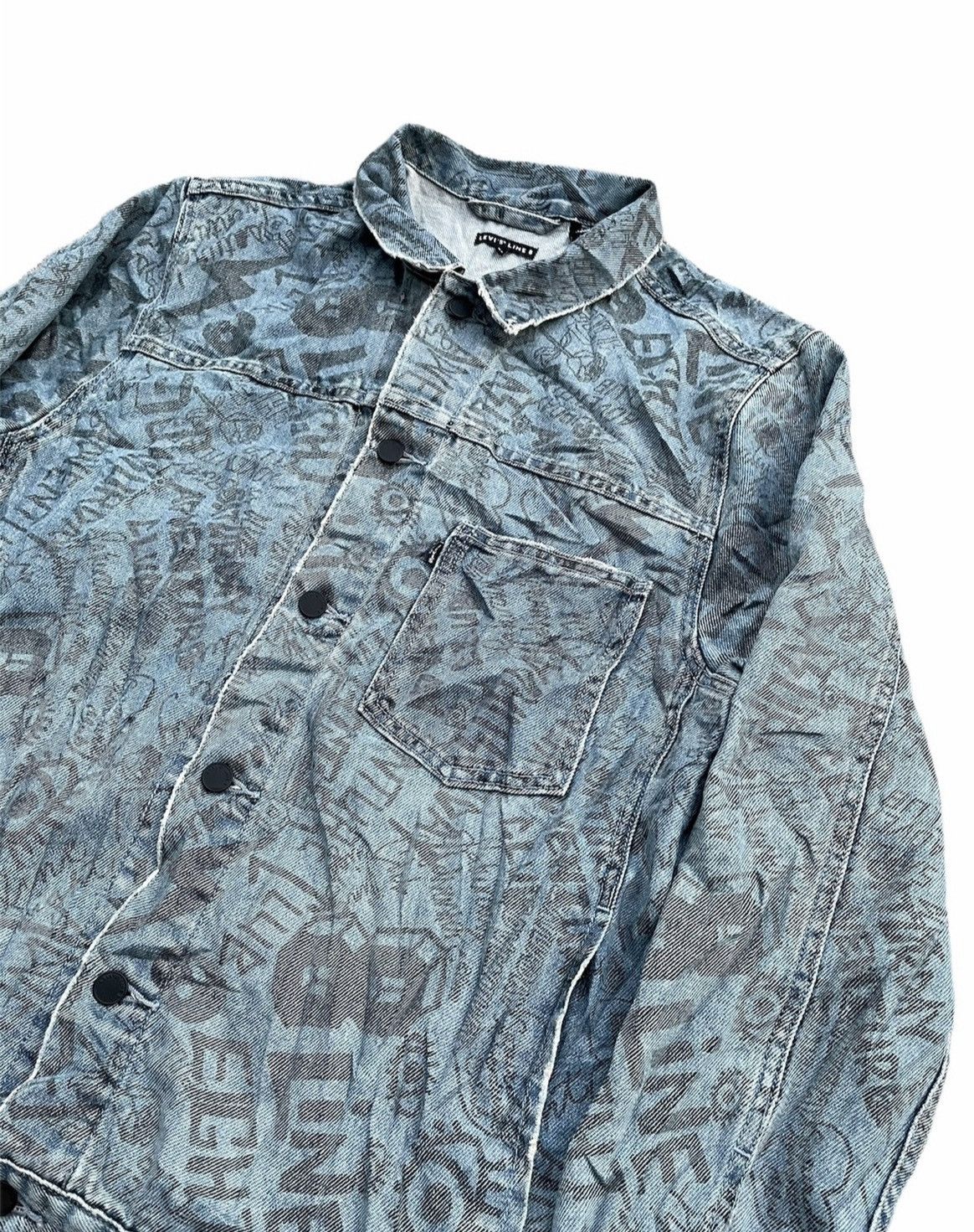 Levi's Levis Line 8 Full Print Denim Jacket Size US XL / EU 56 / 4 - 2 Thumbnail
