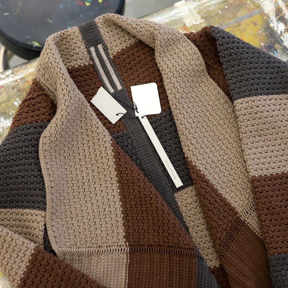 Rick Owens × Rick Owens Drkshdw × Rick Owens Lilies NWT Rick Owens FW16 Mastodon wool colorblock cardigan Size L / US 10 / IT 46 - 3 Thumbnail