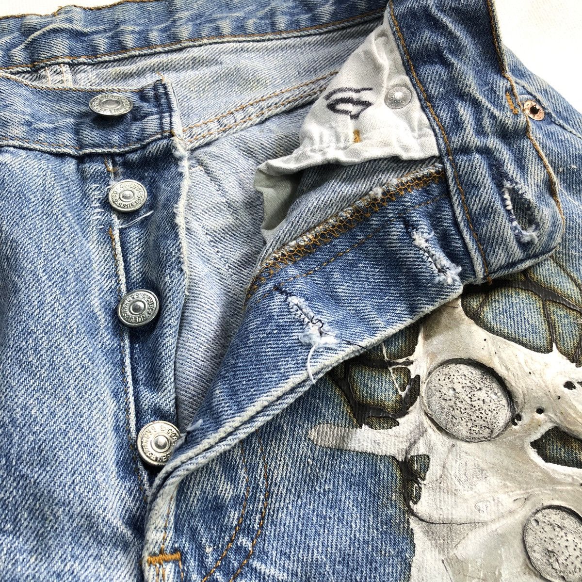 Levi's Vintage 70s 80s LEVIS 501 USA Rubber Art Painter Jeans Size US 28 / EU 44 - 13 Thumbnail