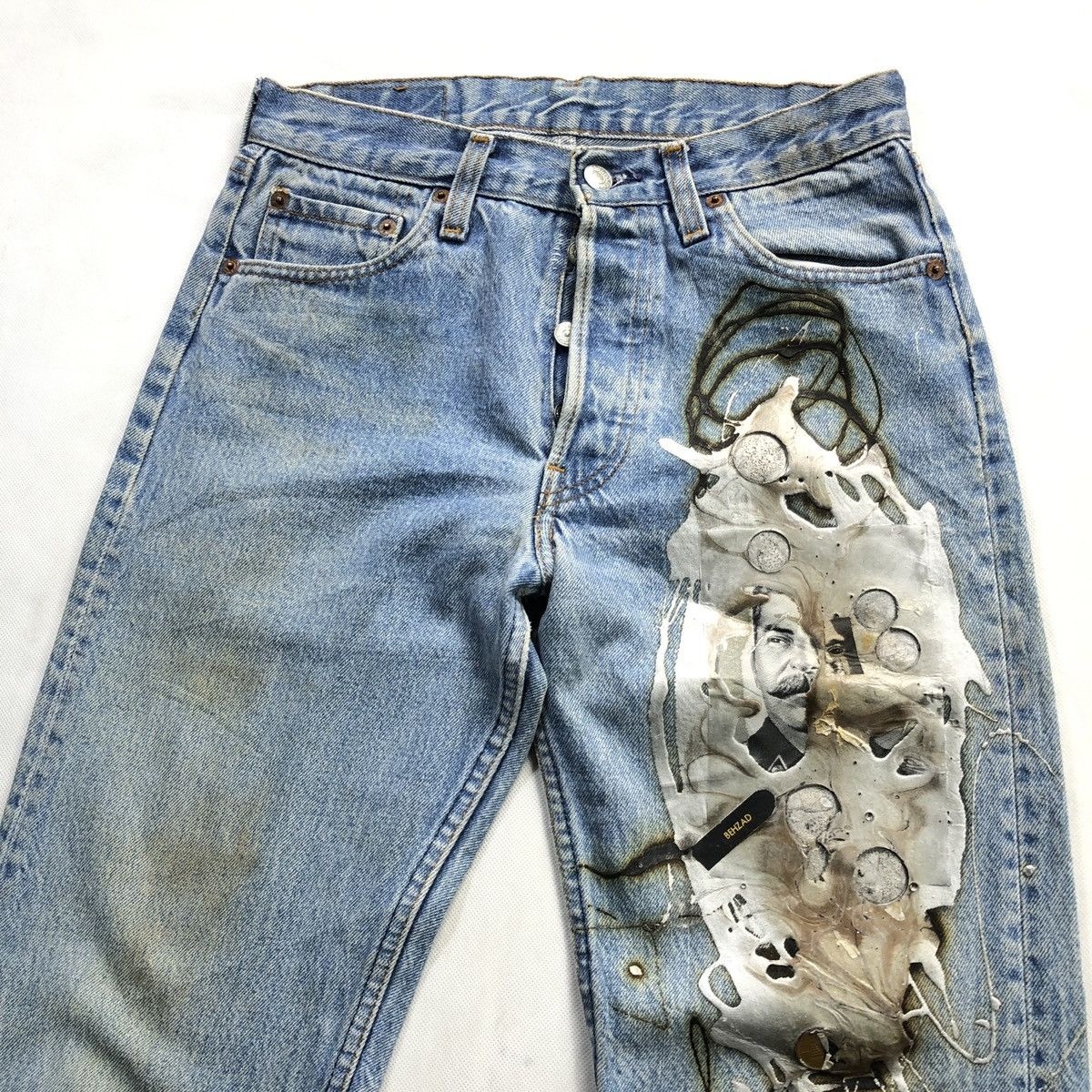 Levi's Vintage 70s 80s LEVIS 501 USA Rubber Art Painter Jeans Size US 28 / EU 44 - 3 Thumbnail