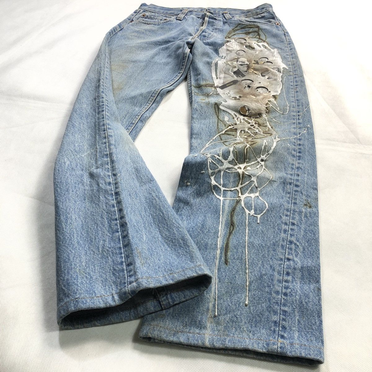 Levi's Vintage 70s 80s LEVIS 501 USA Rubber Art Painter Jeans Size US 28 / EU 44 - 14 Thumbnail