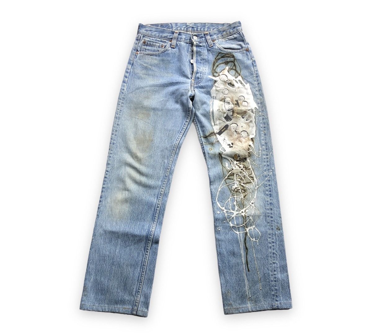 Levi's Vintage 70s 80s LEVIS 501 USA Rubber Art Painter Jeans Size US 28 / EU 44 - 1 Thumbnail