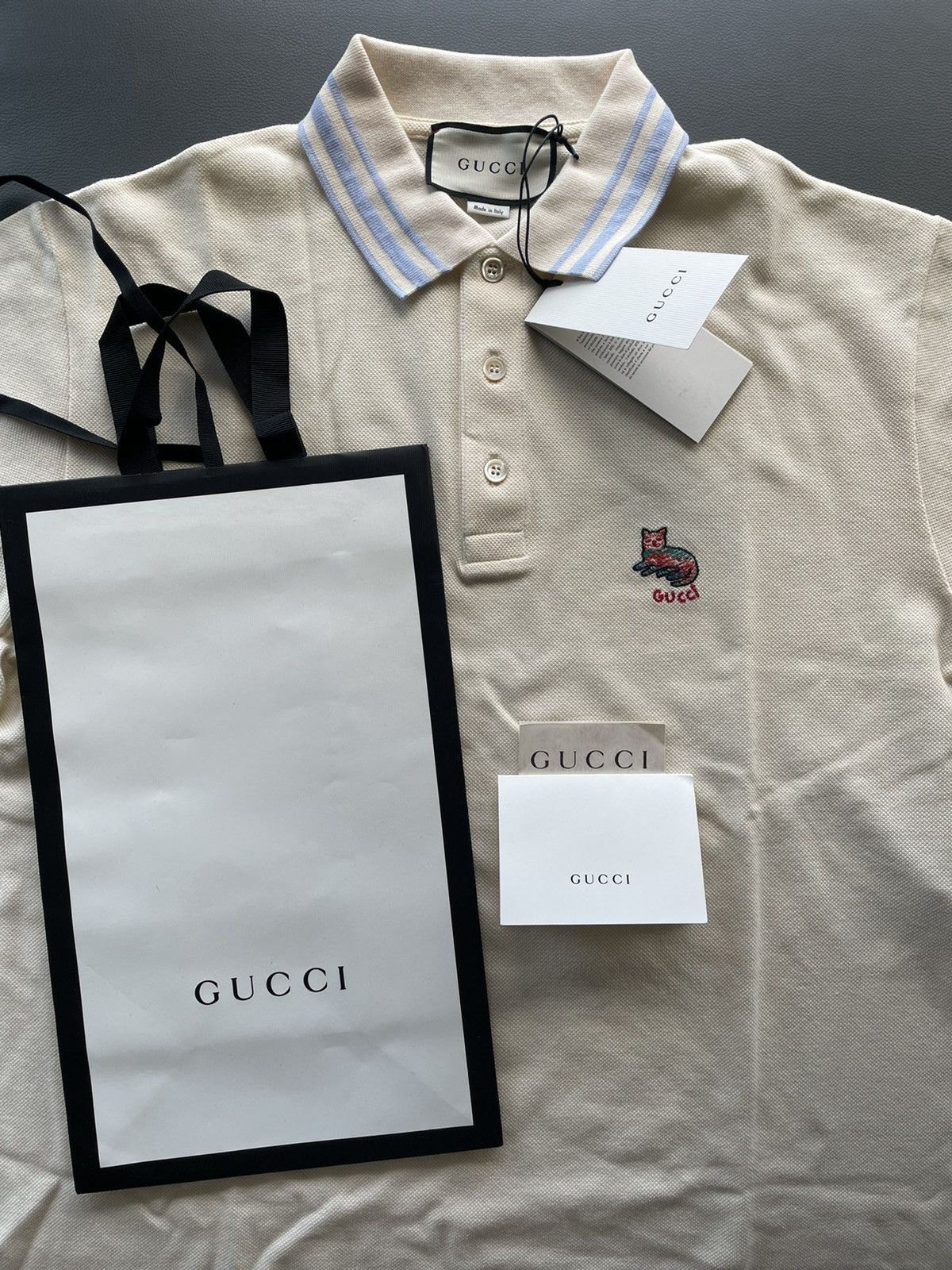 Gucci New Super Runway Limited Edition Gucci Cat Logo Polo Shirt Size US XL / EU 56 / 4 - 17 Thumbnail