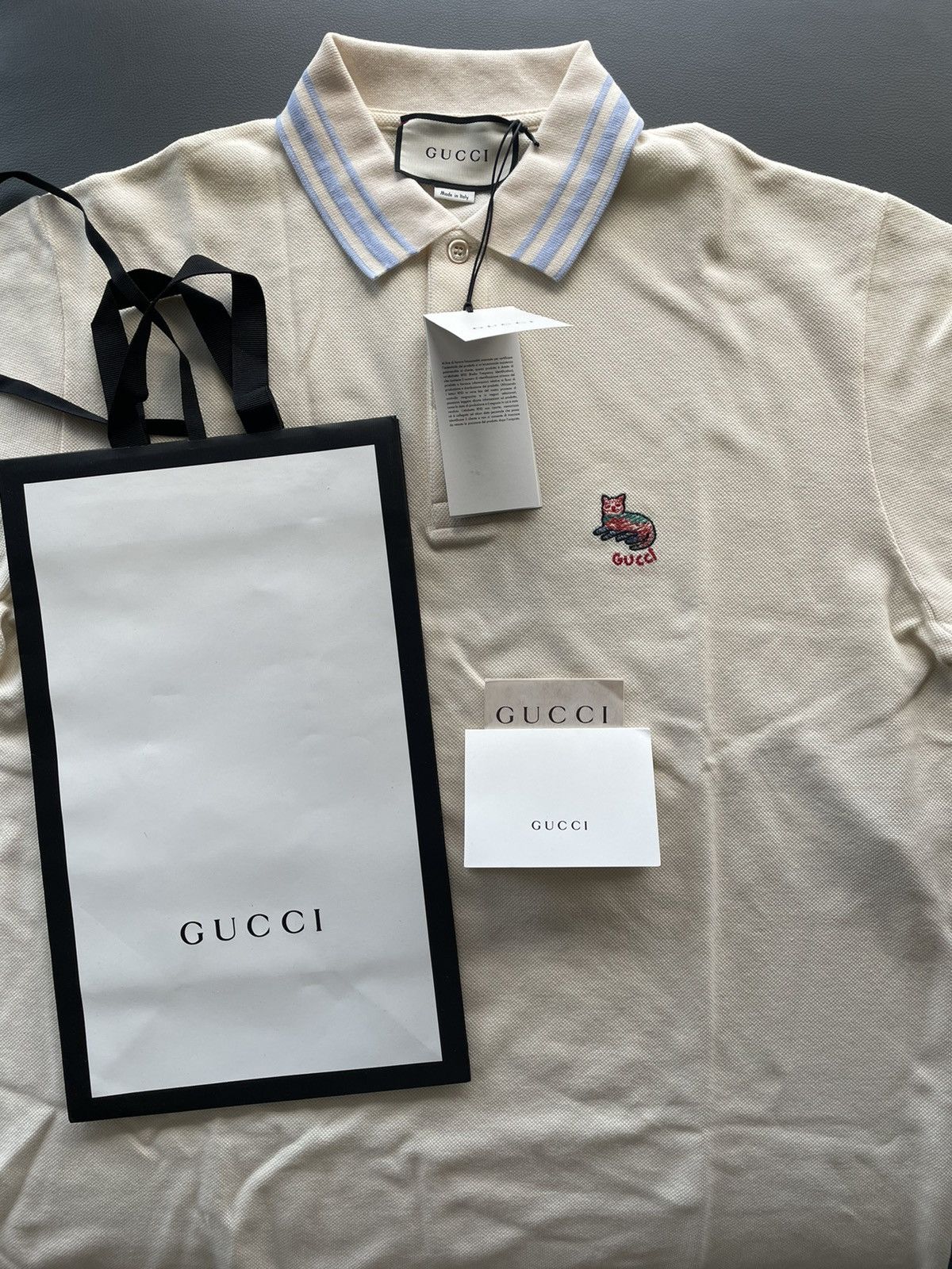 Gucci New Super Runway Limited Edition Gucci Cat Logo Polo Shirt Size US XL / EU 56 / 4 - 25 Thumbnail