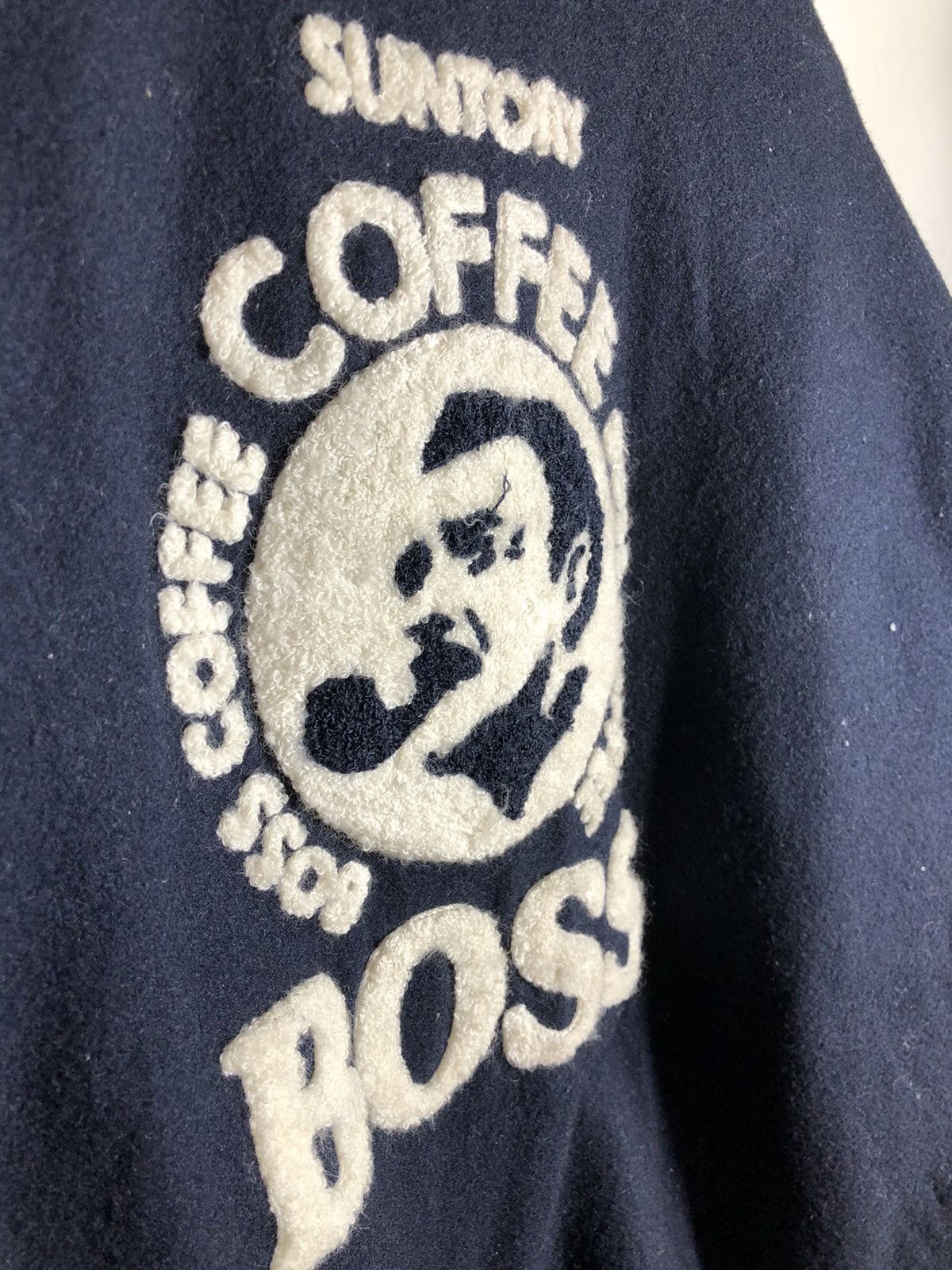 Japanese Brand Vintage Suntory Boss Coffee Varsity Wool Jacket Size US XL / EU 56 / 4 - 4 Thumbnail
