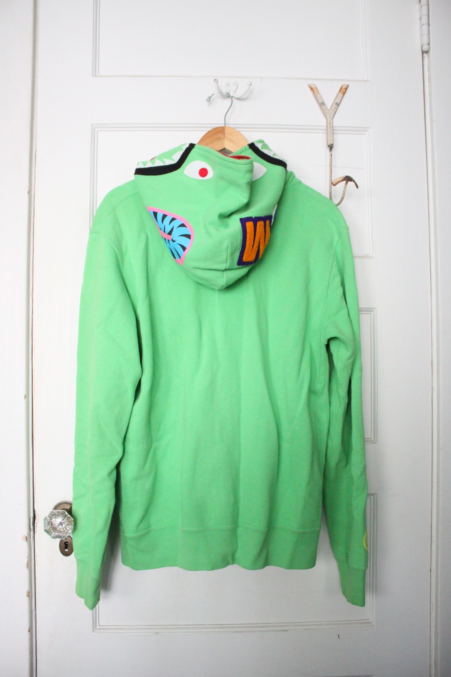 2010 Neon Green Shark Hoodie - RARE