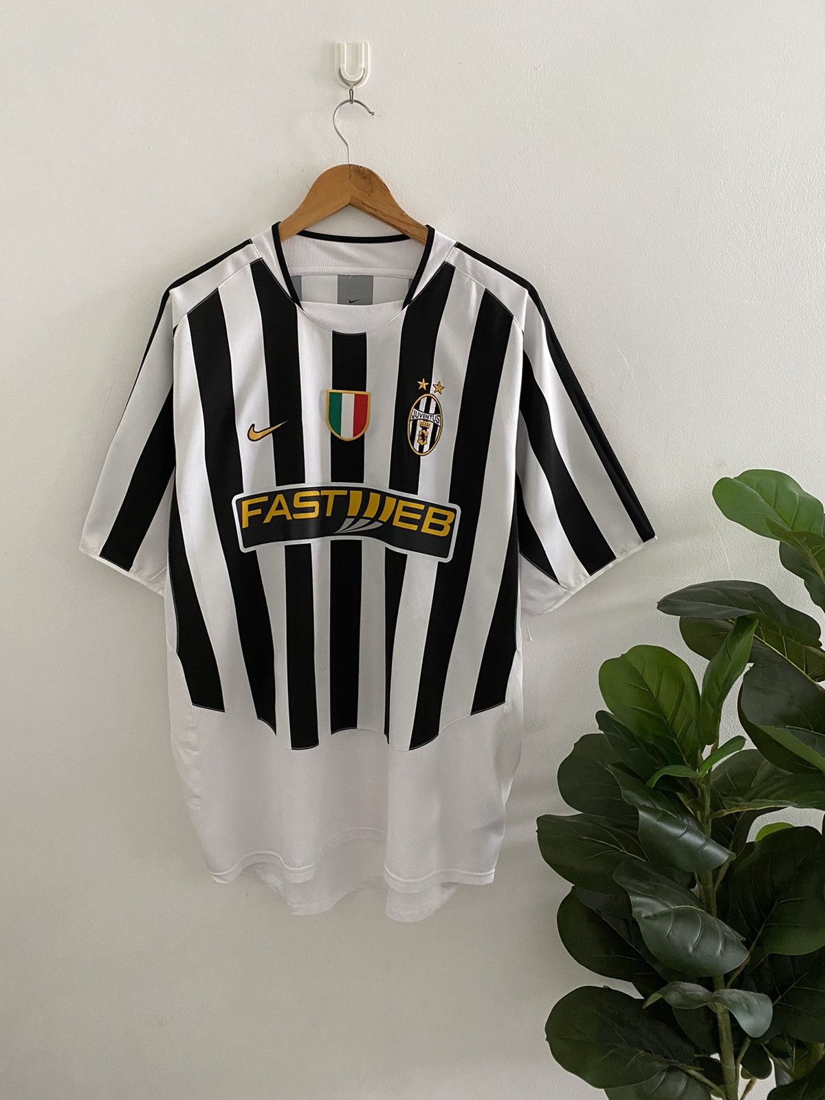 image of Piero Nike Vintage XL 2003-2004 Juventus Home Jersey Fastweb in Black/White, Men's