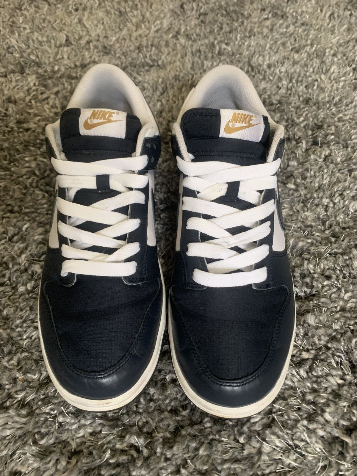 Nike Nike Dunk Low CL White/Dark Obsidian/Metallic Gold 2009 Size US 11 / EU 44 - 3 Thumbnail