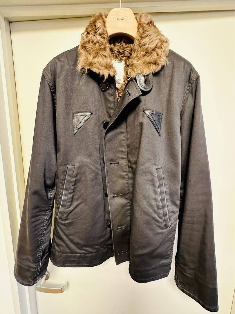 ジャケット・アウター visvim DECKHAND JACKET SHEEP LINING VISVIM - Deckhand Albacore Stripe and Shearling-Trimmed