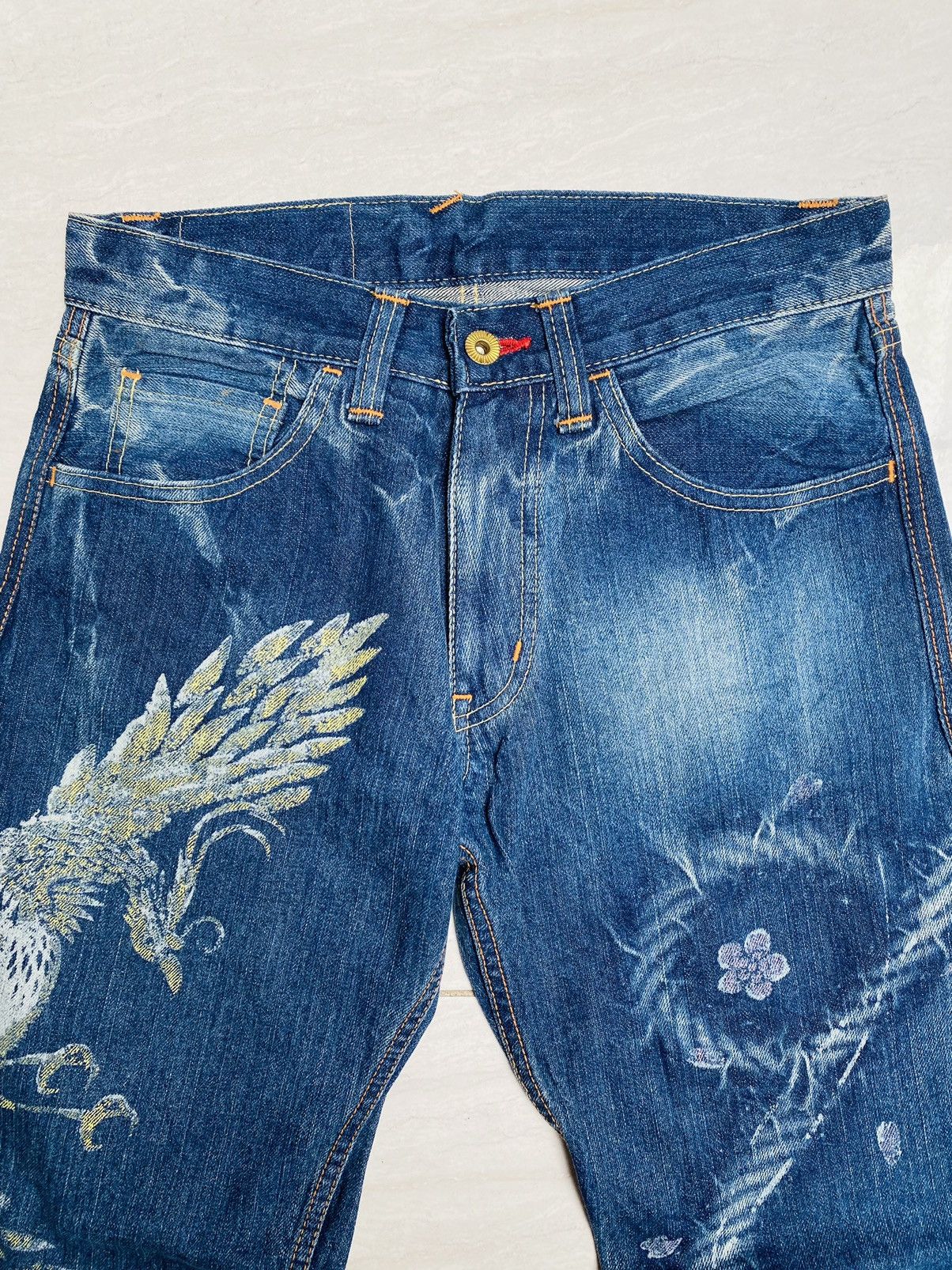 Eternal ETERNAL Broken Blue Sukajan Painted Denim Size US 28 / EU 44 - 3 Thumbnail