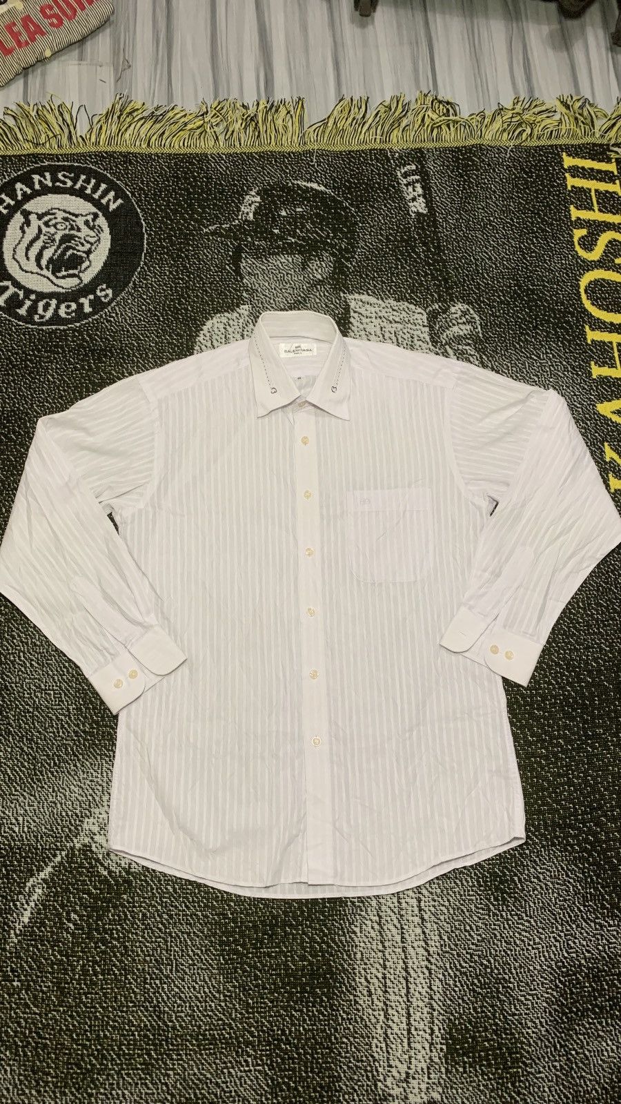 Balenciaga Vintage Classic Stripe Button Up Shirt