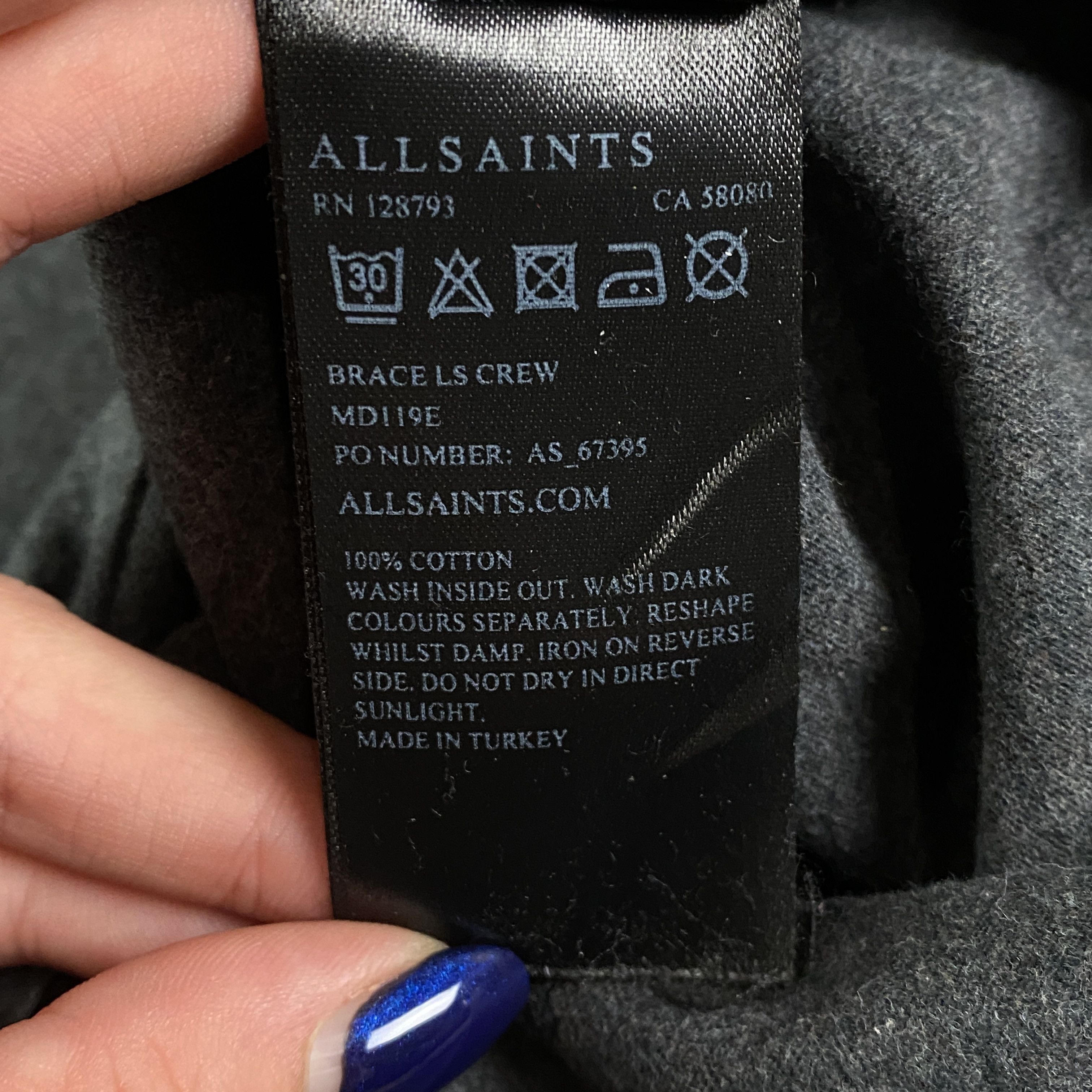 Allsaints Mens Long Sleeve T-Shirt Allsaints Size XS Size US XS / EU 42 / 0 - 7 Thumbnail