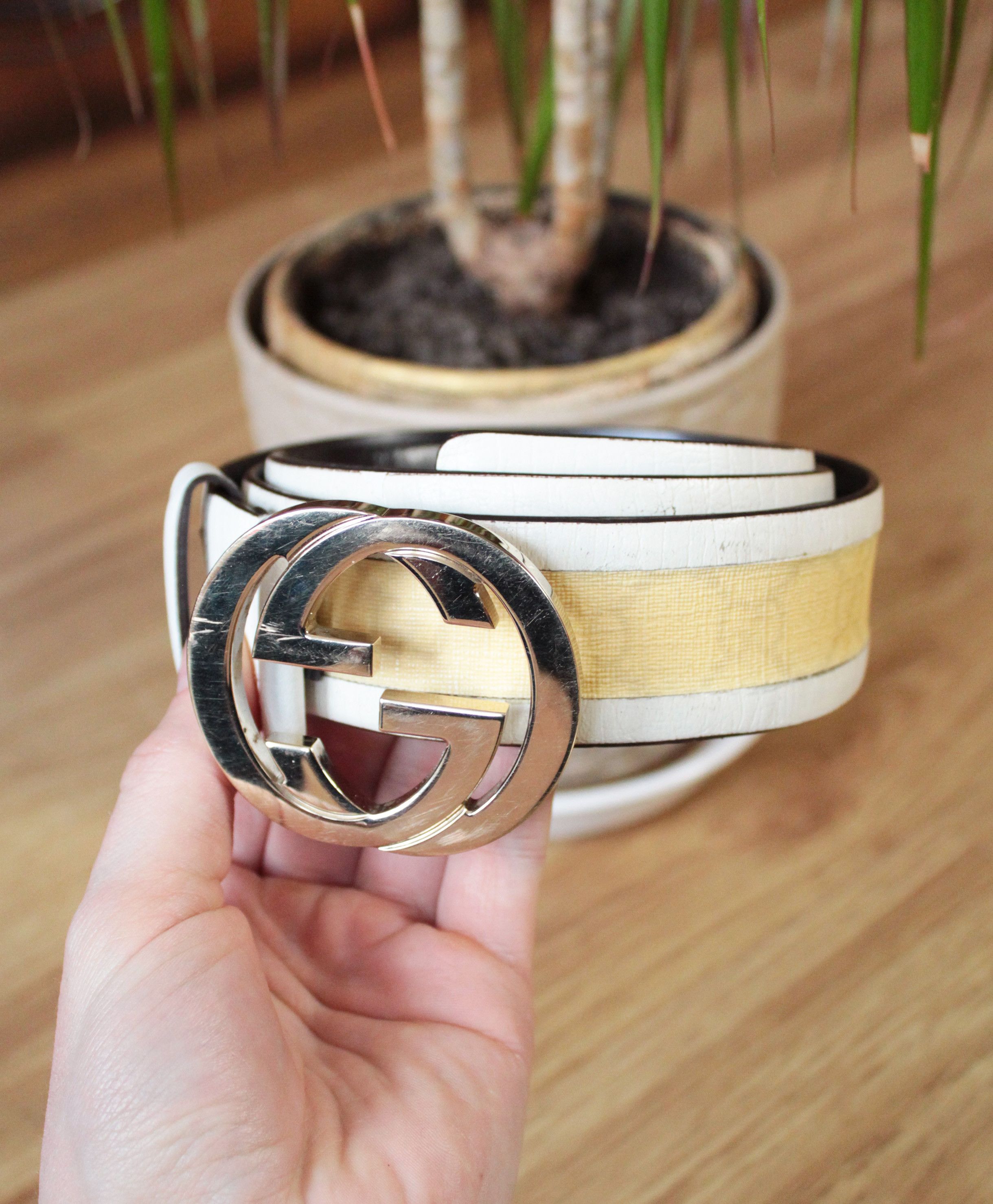 Gucci 🔥 FREE SHIP Gucci white monogram Belt 🔥 Grailed