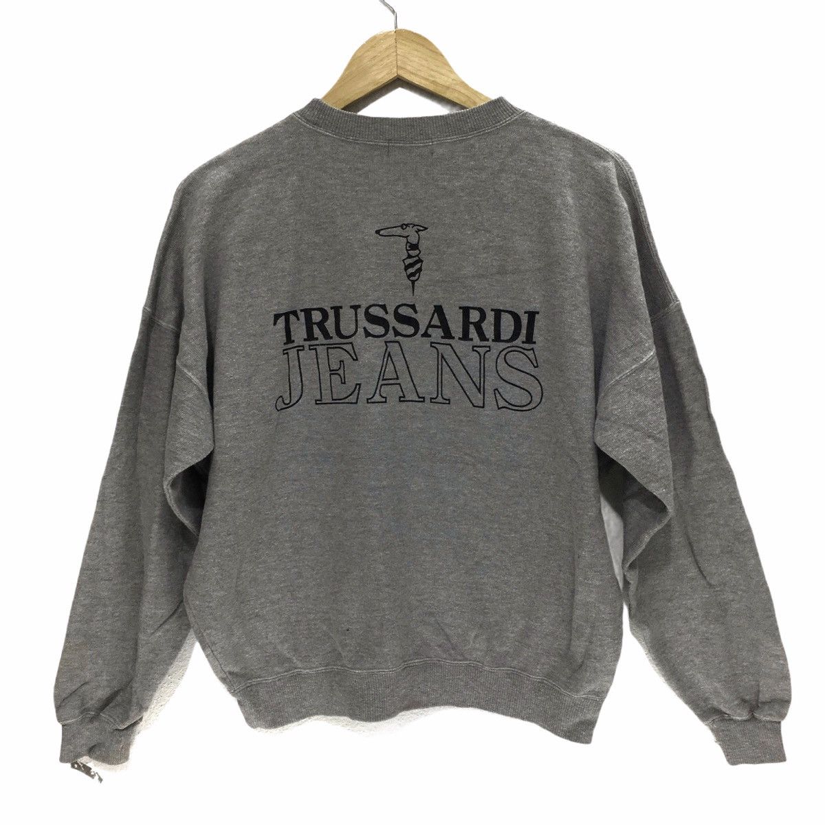 Trussardi Vintage TRUSSARDI Italy Sweatshirt Gray Crew Sweater Jumper Size US L / EU 52-54 / 3 - 1 Thumbnail