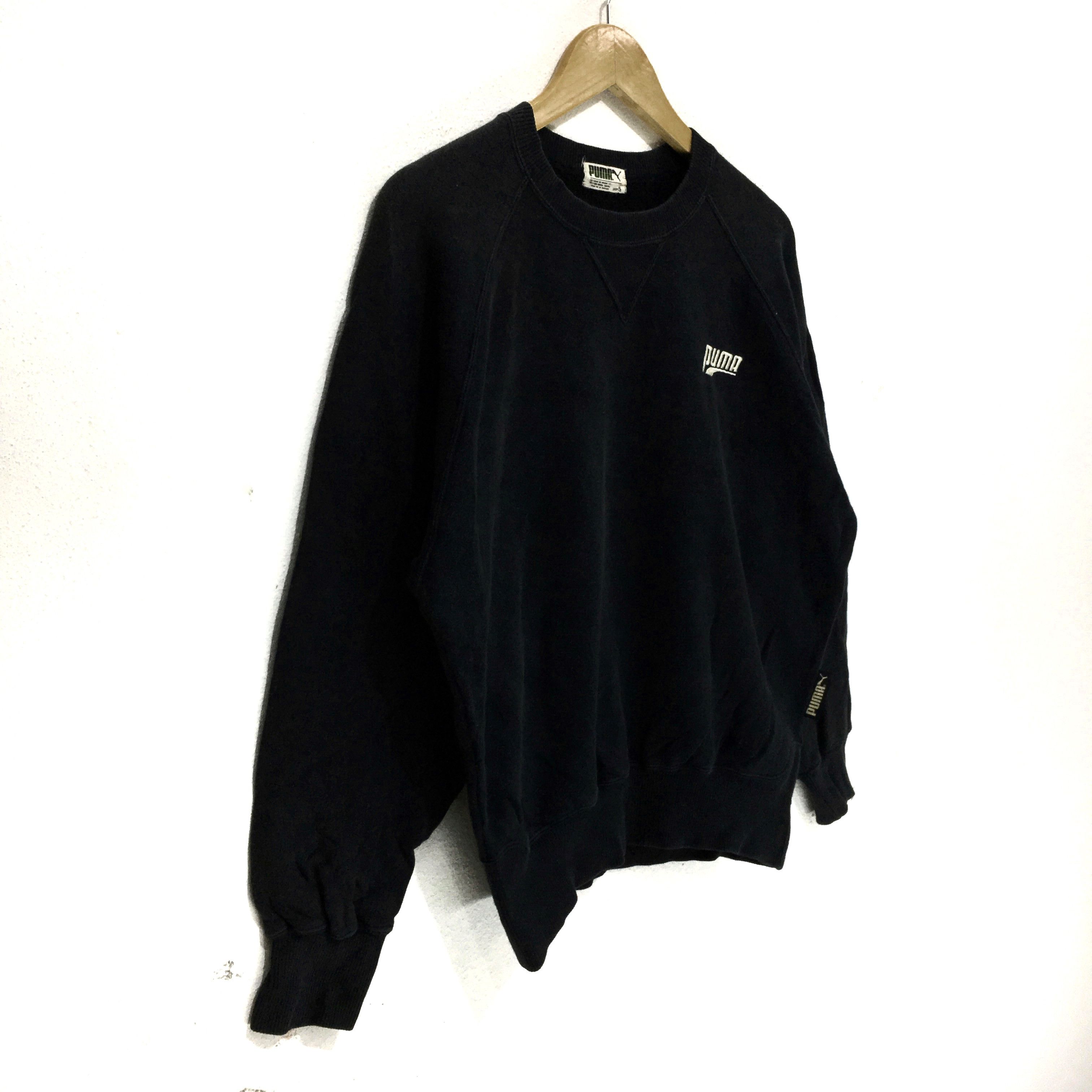 Puma Vtg PUMA Sportswear Jaspo Sweatshirt Black Crewneck Sweater Size US S / EU 44-46 / 1 - 4 Thumbnail