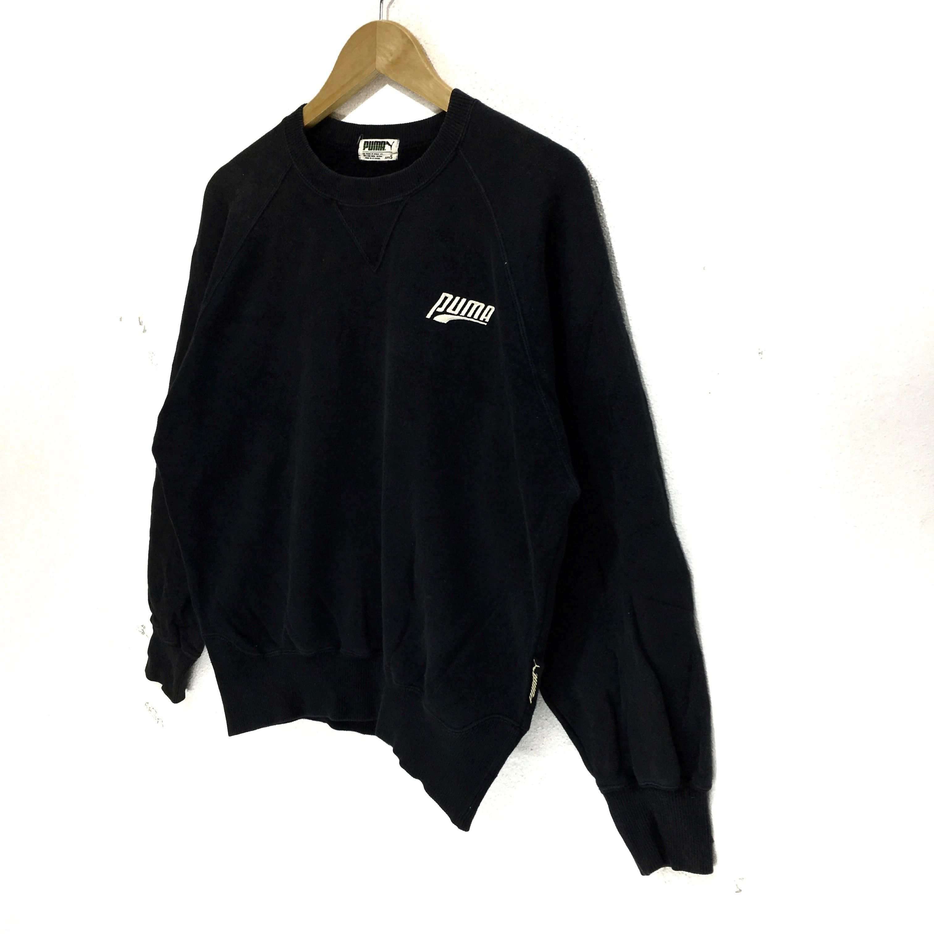 Puma Vtg PUMA Sportswear Jaspo Sweatshirt Black Crewneck Sweater Size US S / EU 44-46 / 1 - 5 Thumbnail