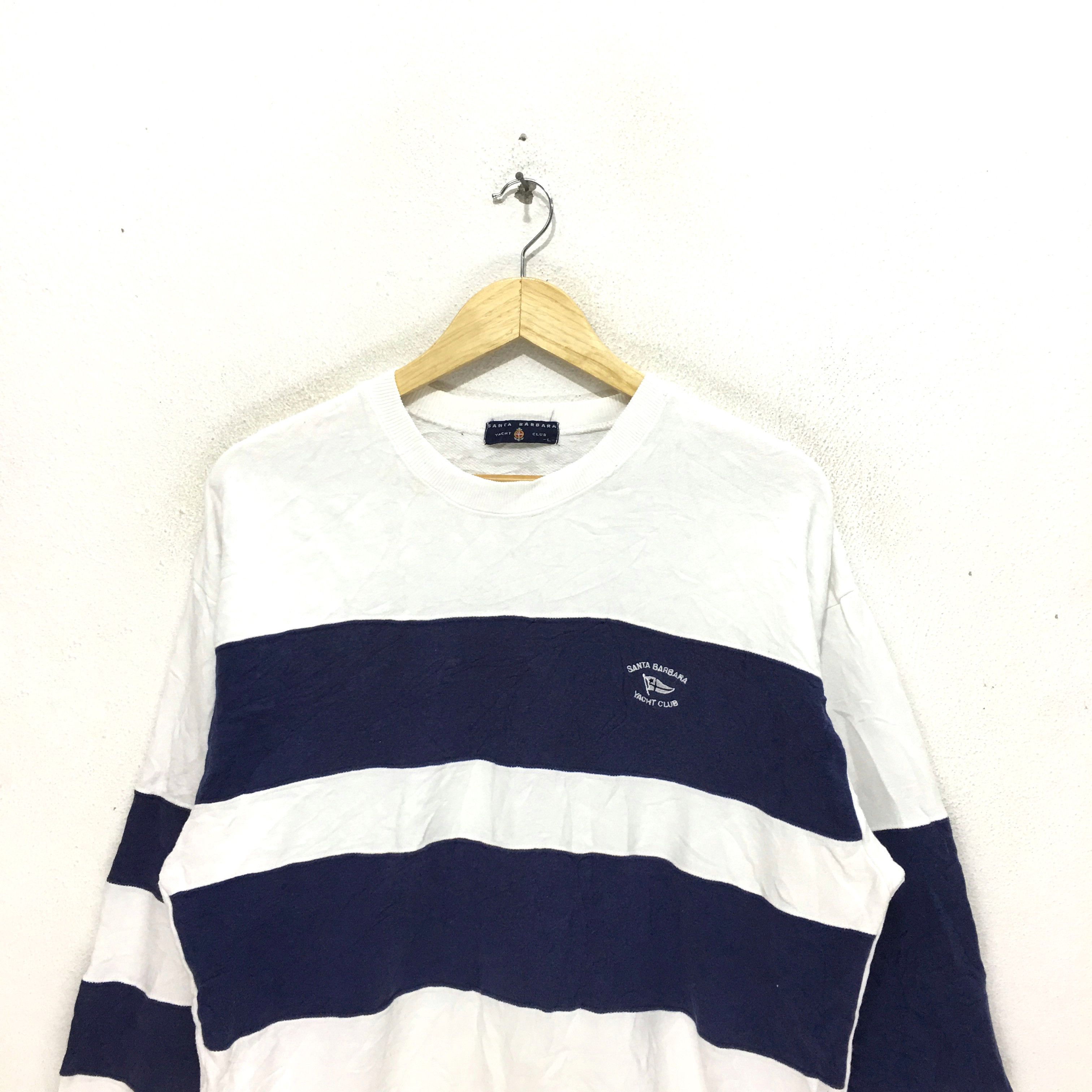 Vintage Vtg SANTA BARBARA Yacht Club Sweatshirt Striped Sweater Size L / US 10 / IT 46 - 2 Thumbnail