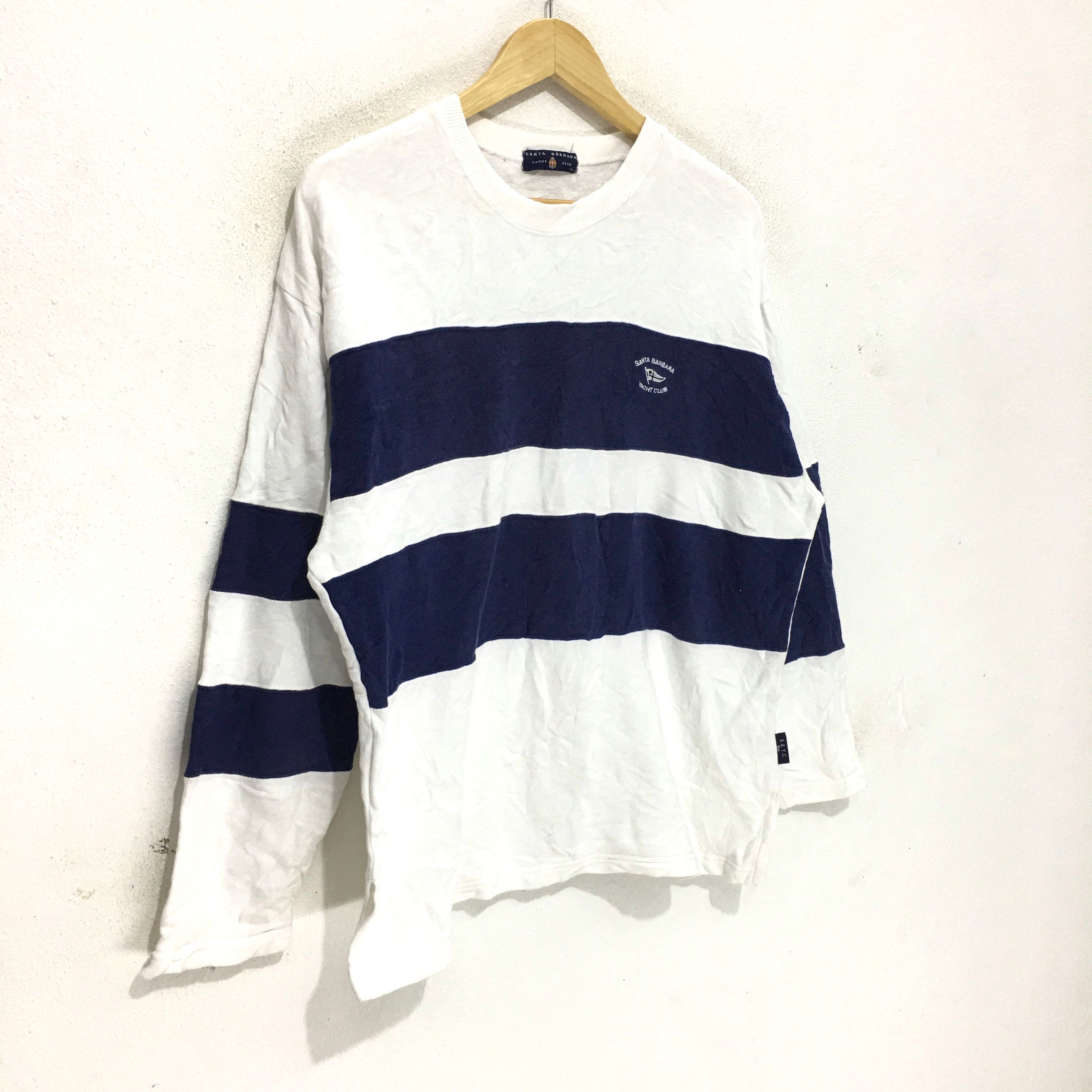 Vintage Vtg SANTA BARBARA Yacht Club Sweatshirt Striped Sweater Size L / US 10 / IT 46 - 4 Thumbnail